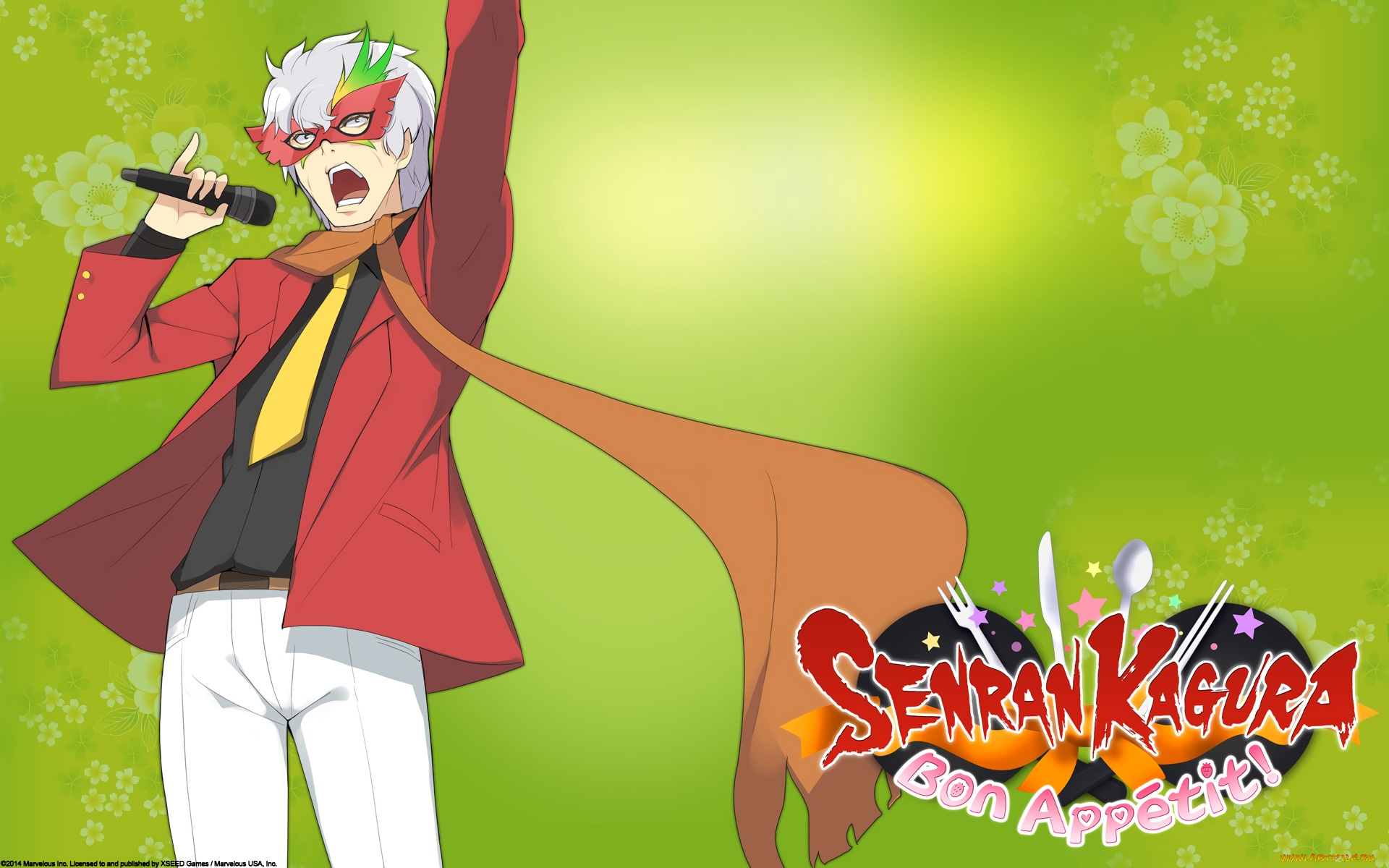 аниме, senran, kagura, девушка, взгляд, фон