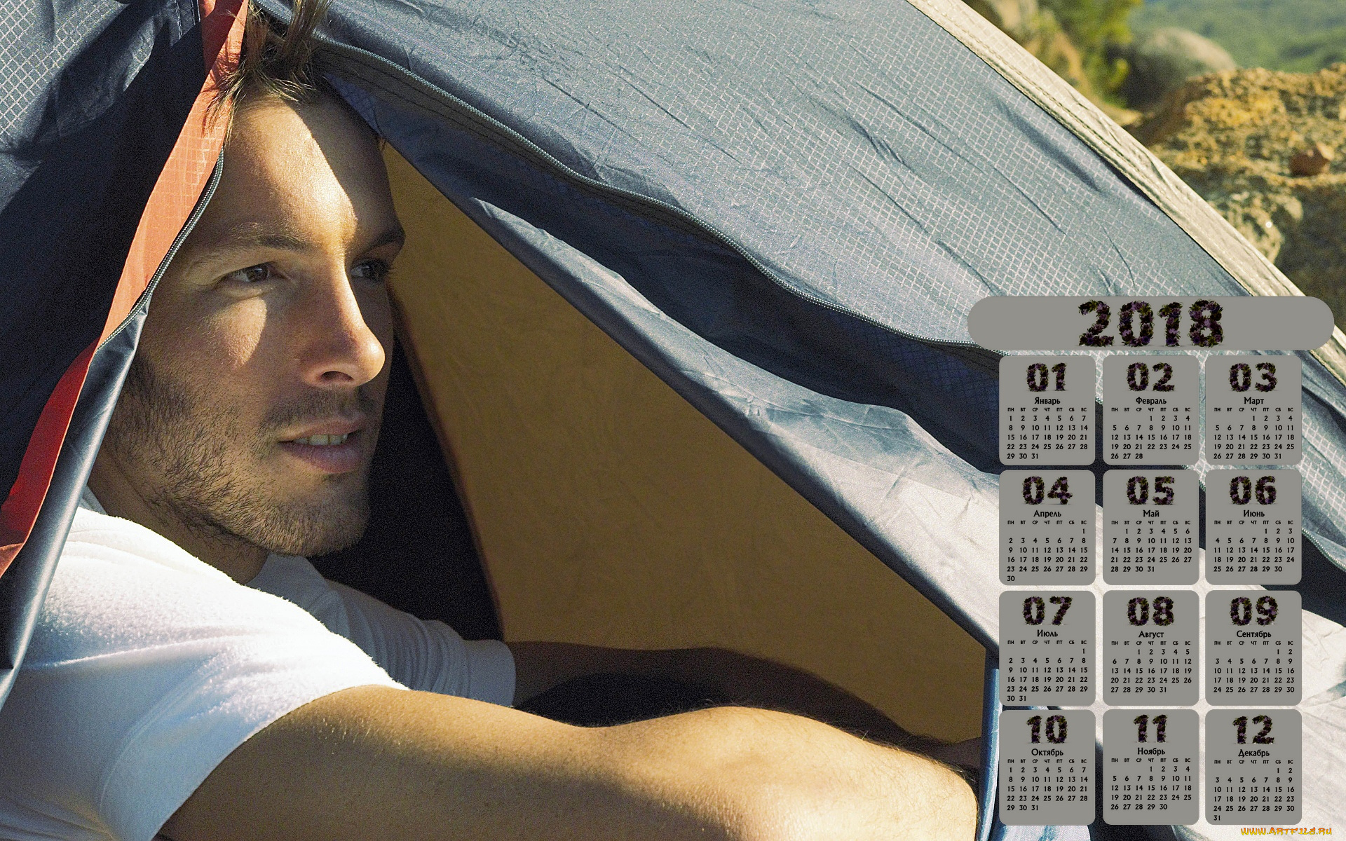 календари, люди, мужчина, 2018, палатка, взгляд
