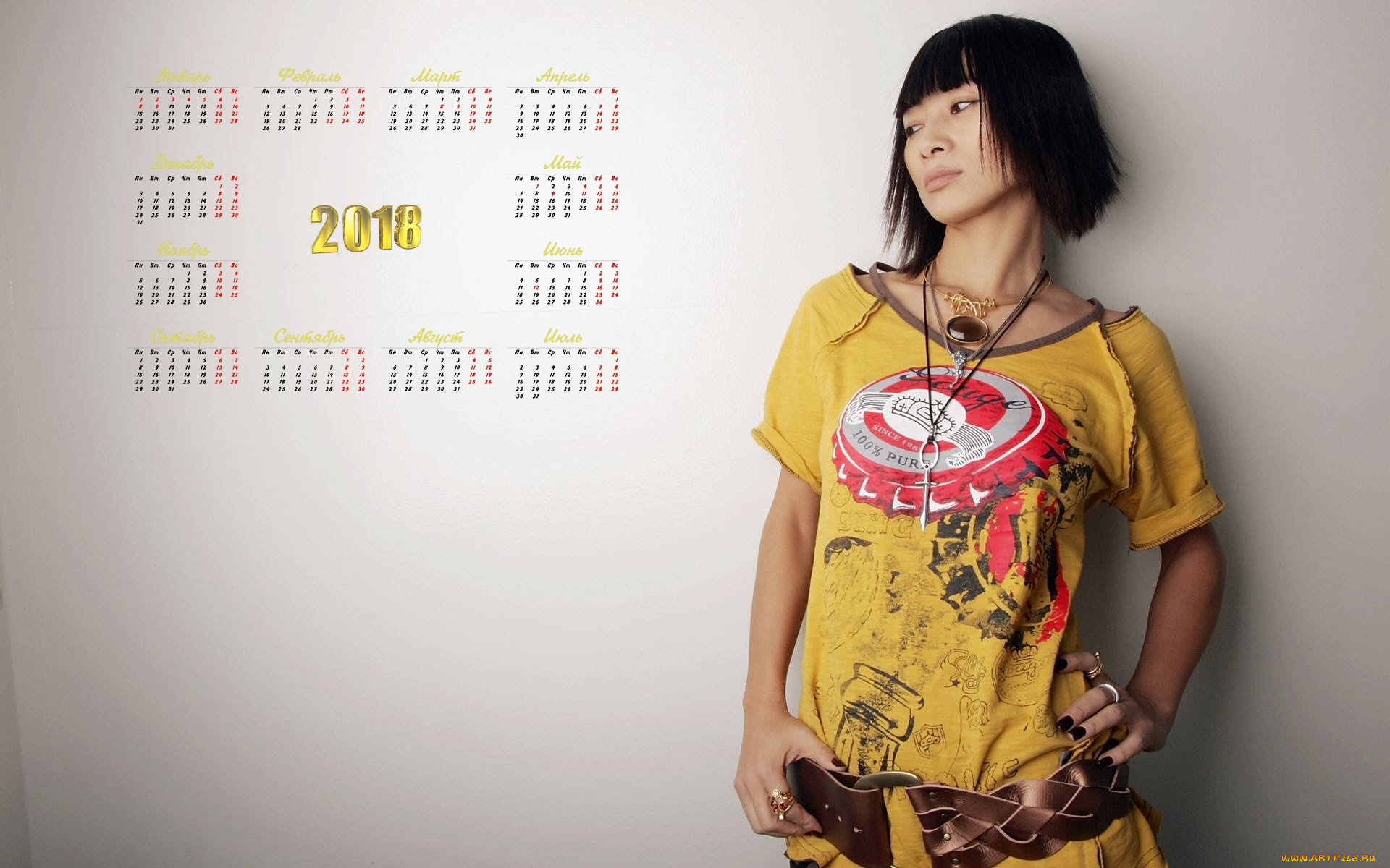 ling, bai, календари, знаменитости, 2018, женщина, актриса