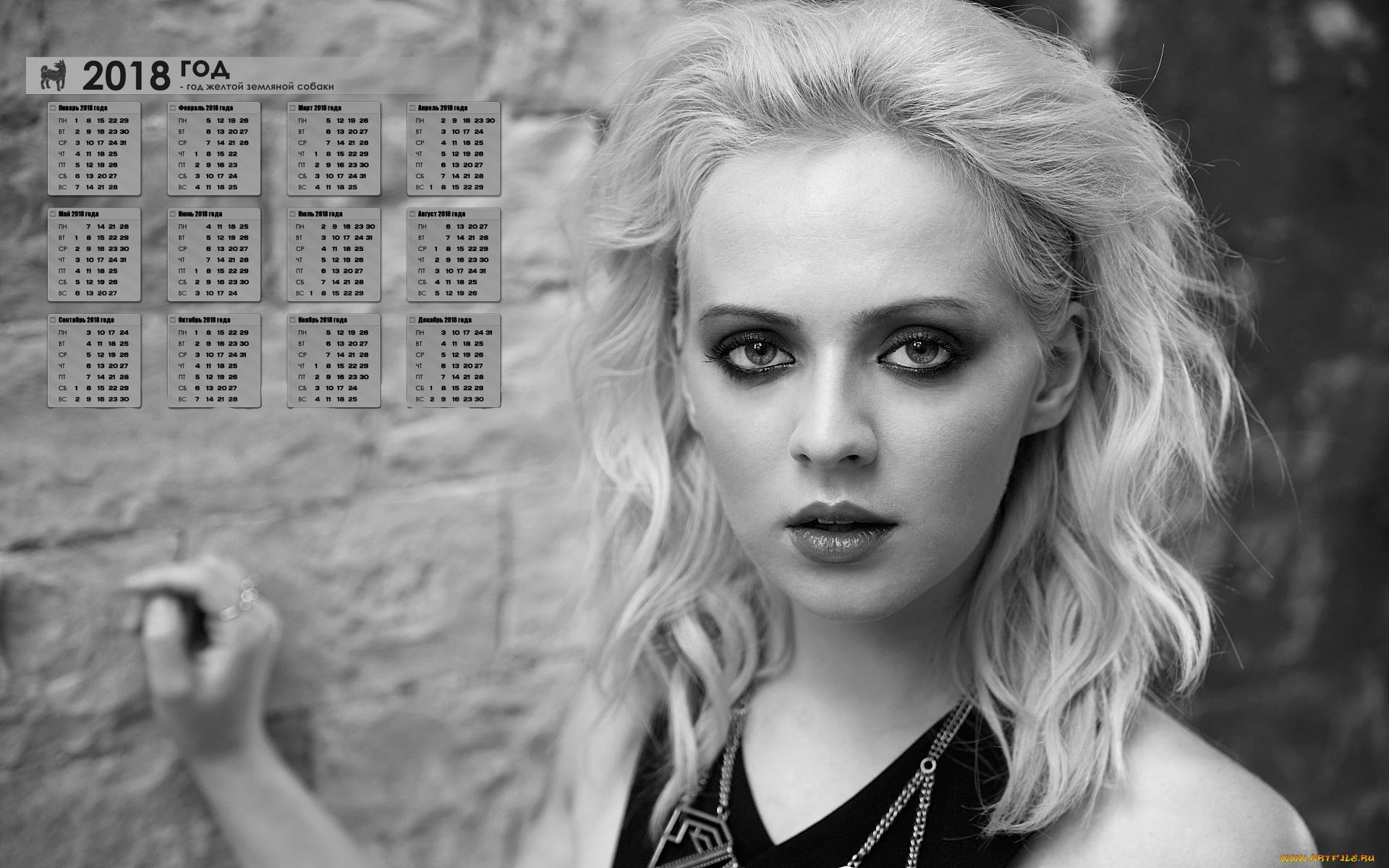 madilyn, bailey, календари, знаменитости, 2018, девушка, певица, взгляд, черно-белое