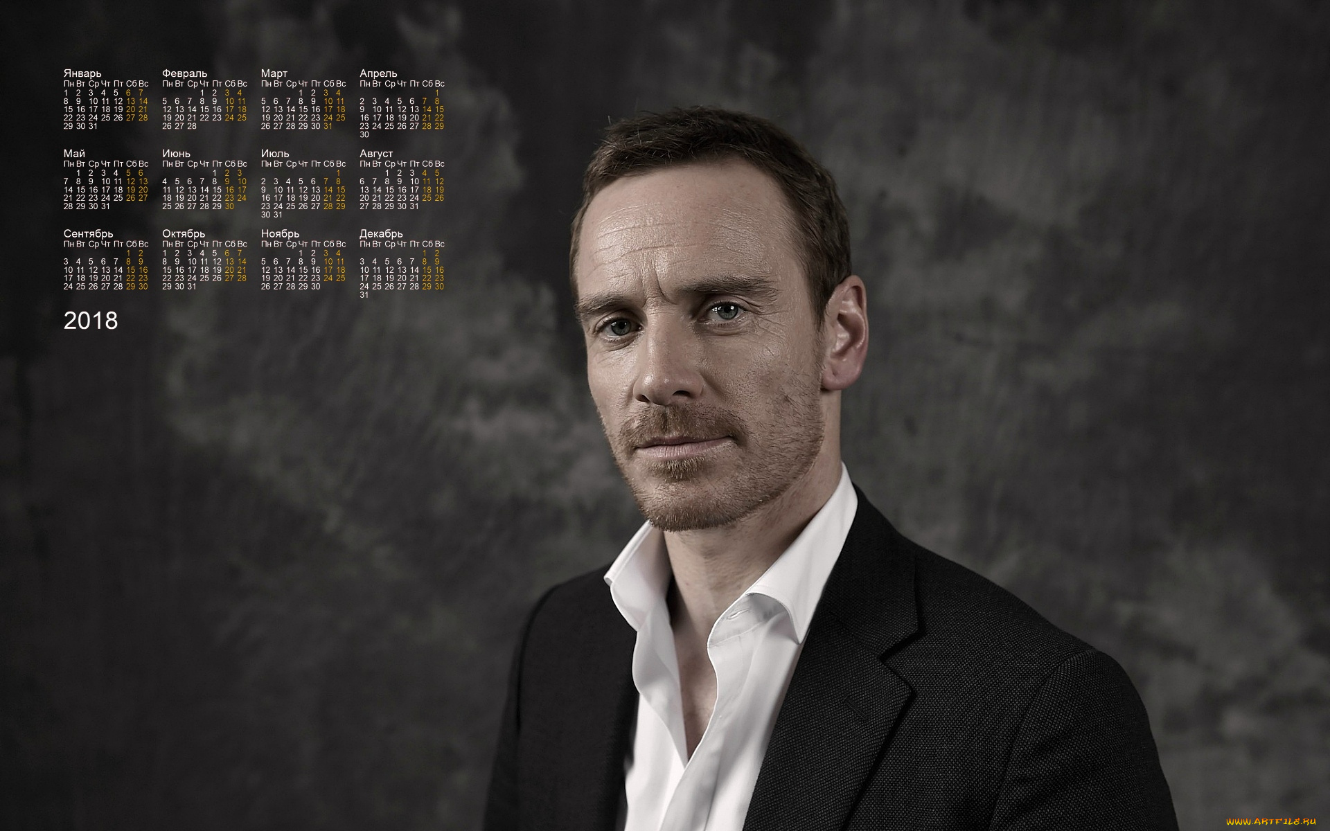 majkl, fassbender, календари, знаменитости, 2018, мужчина, актер, взгляд