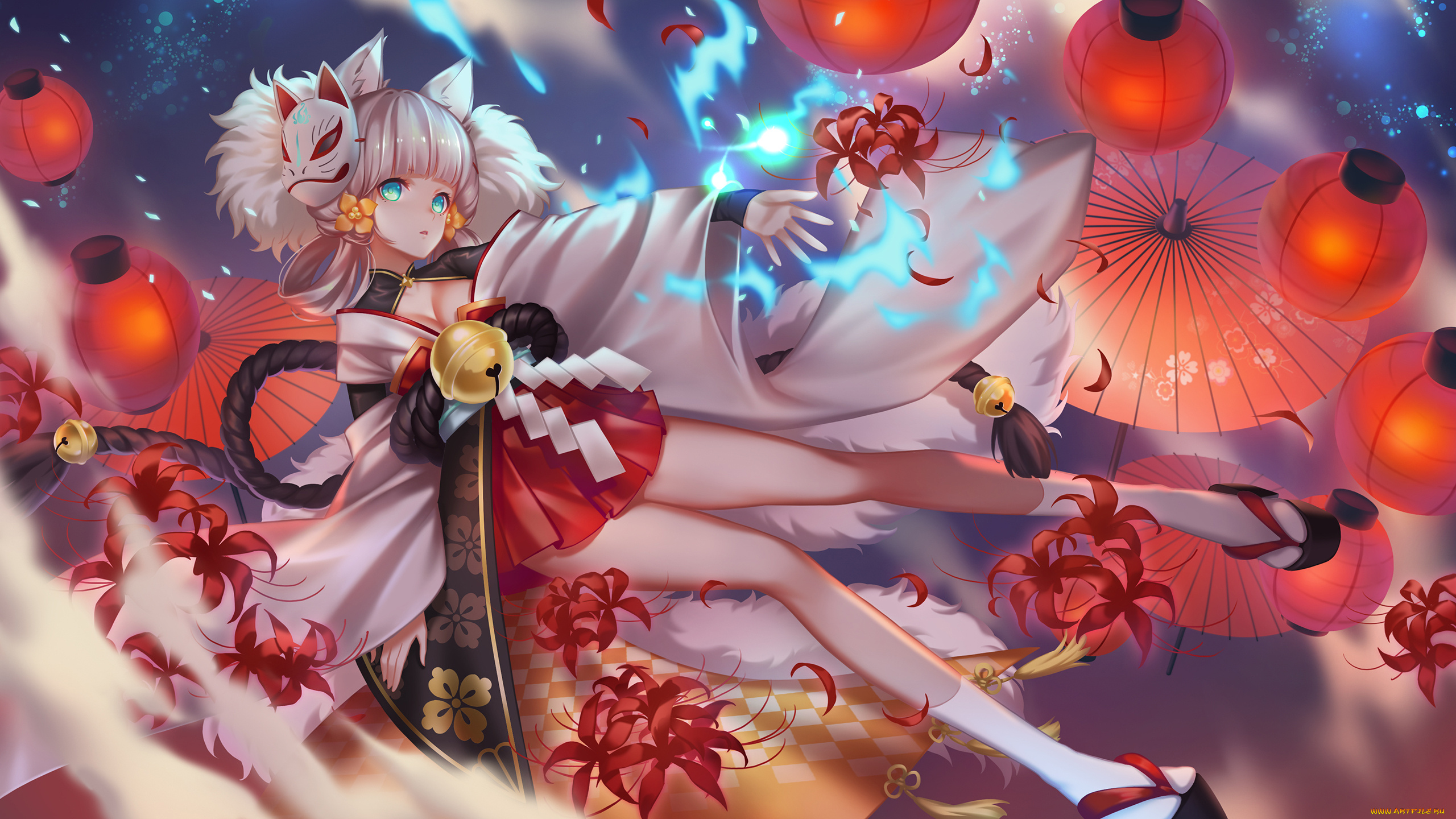 аниме, животные, , существа, девушка