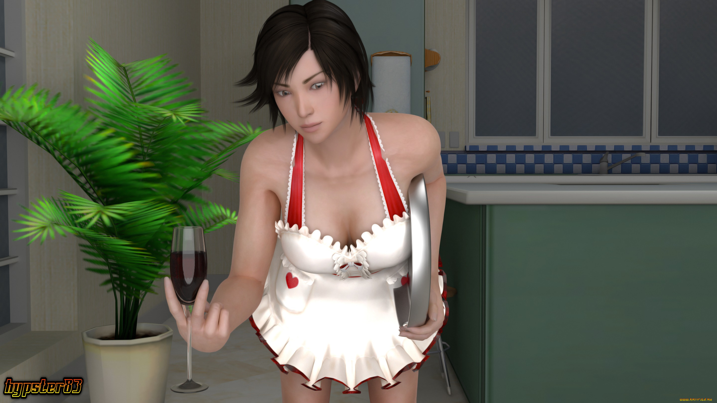 3д, графика, люди, , people, девушка, взгляд, фон