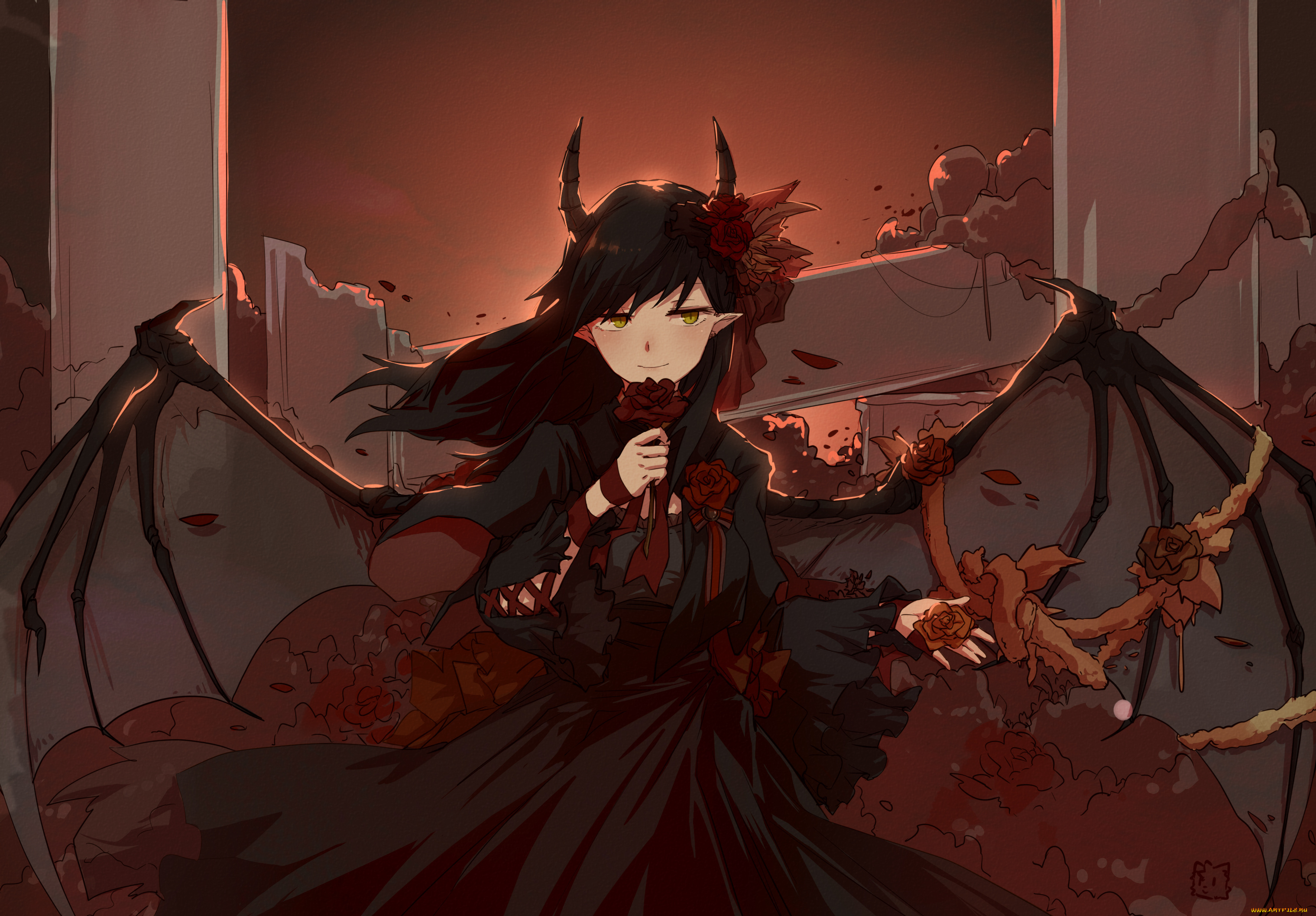 аниме, ангелы, , демоны, tagme, artist