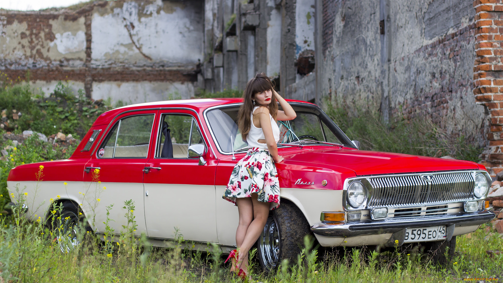 волга, газ-, 24, автомобили, -авто, с, девушками, волга, газ-, 24, автомобиль, девушка, классика