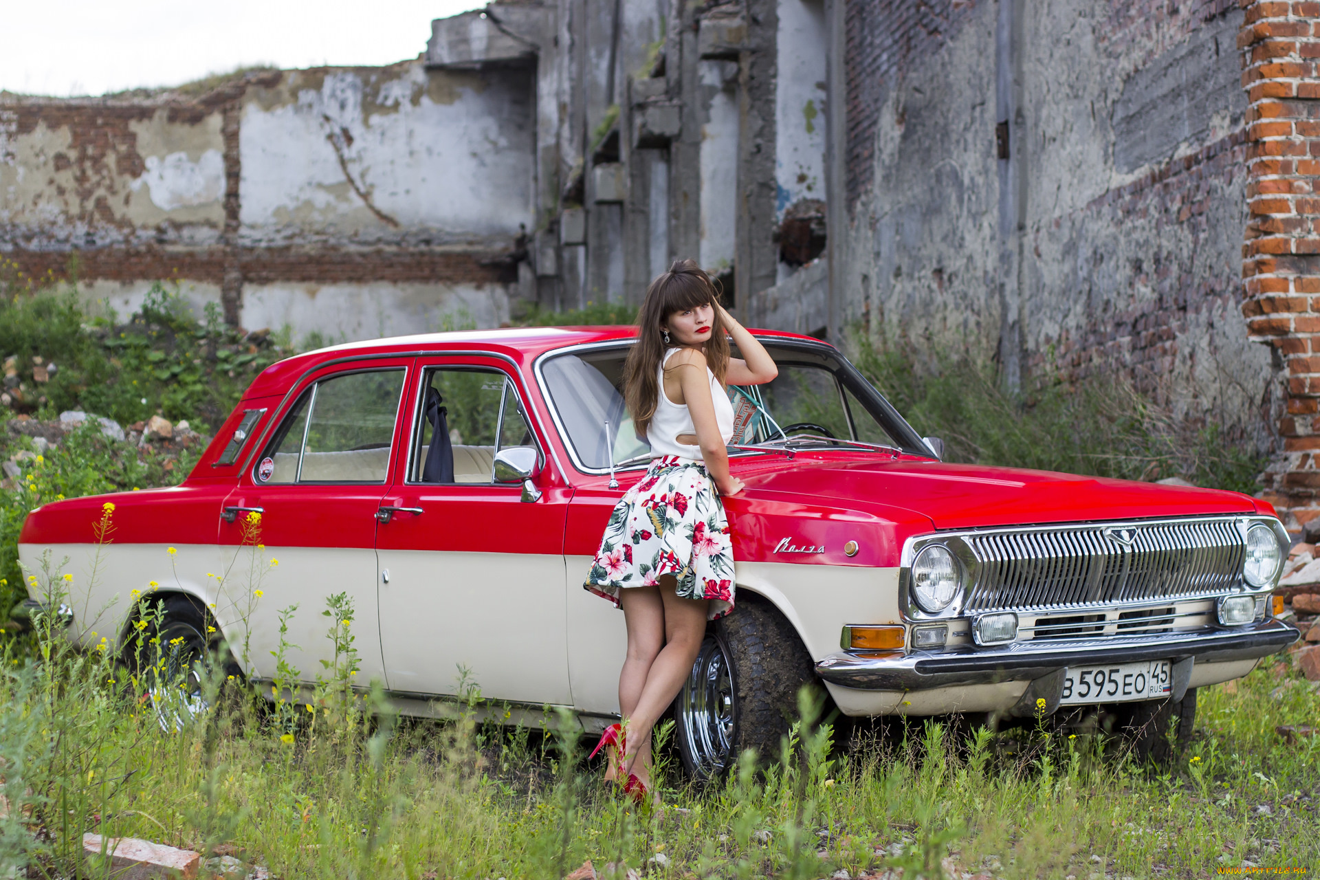 волга, газ-, 24, автомобили, -авто, с, девушками, волга, газ-, 24, автомобиль, девушка, классика