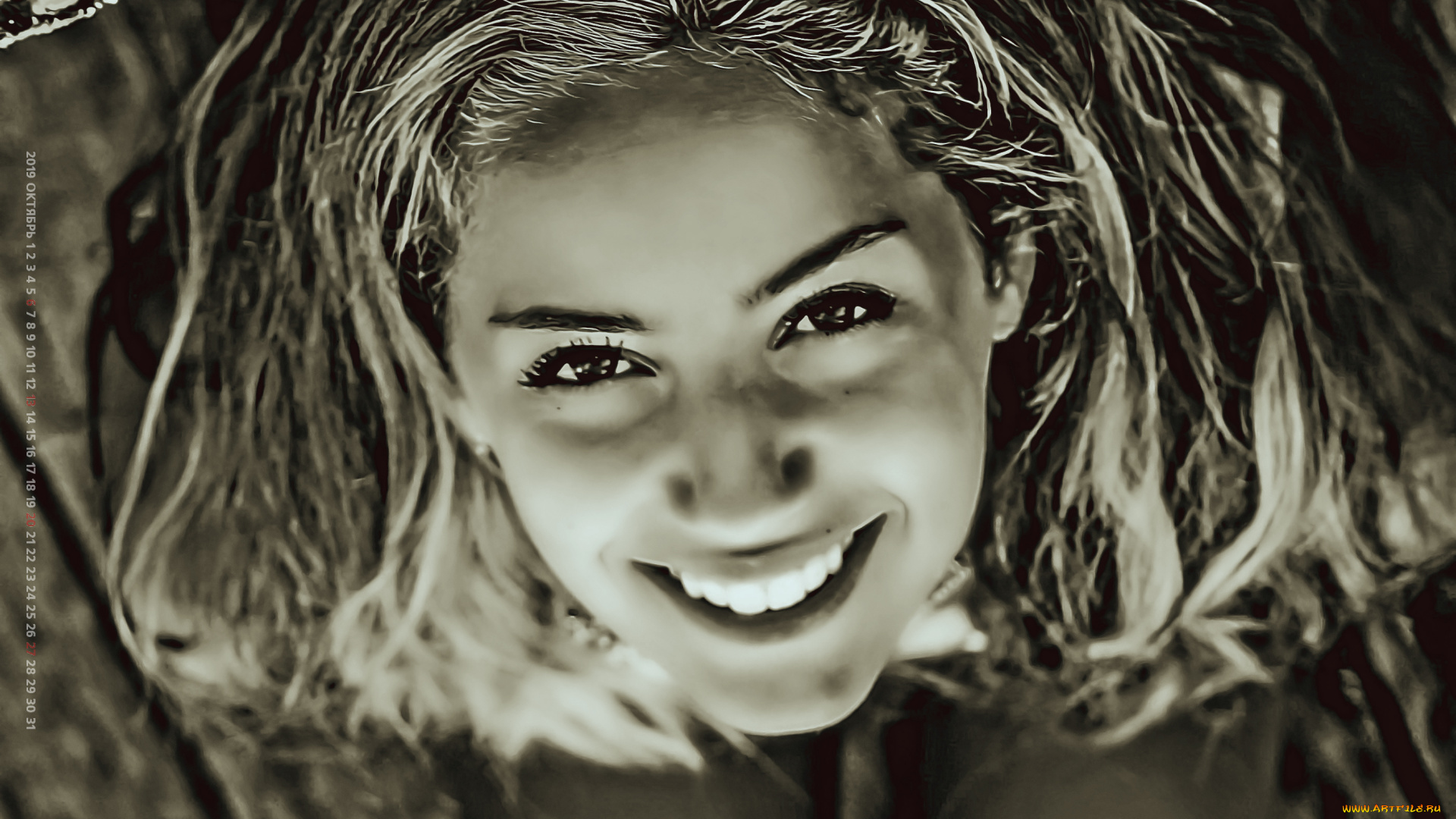 календари, компьютерный, дизайн, 2019, calendar, женщина, взгляд, девушка, лицо, улыбка