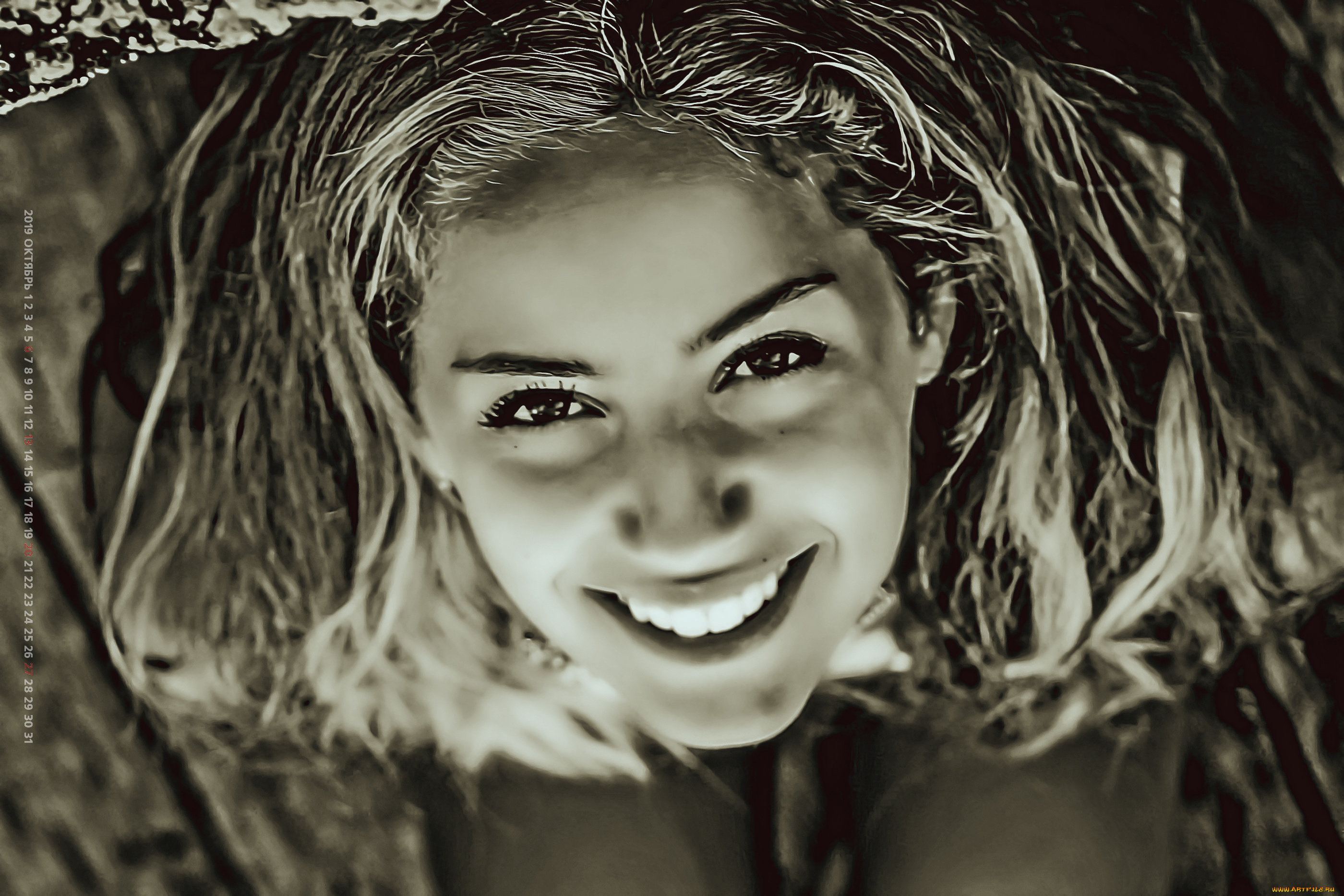 календари, компьютерный, дизайн, 2019, calendar, женщина, взгляд, девушка, лицо, улыбка