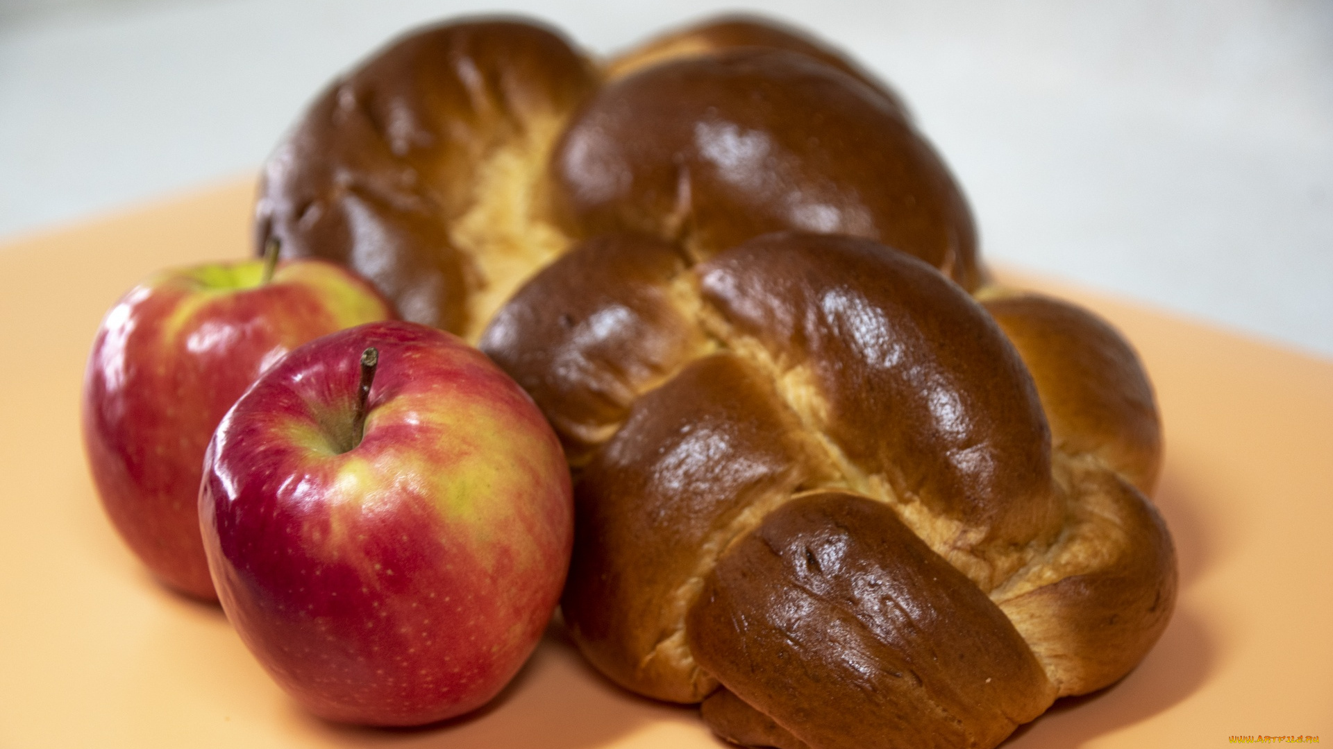 еда, разное, яблоки, булка