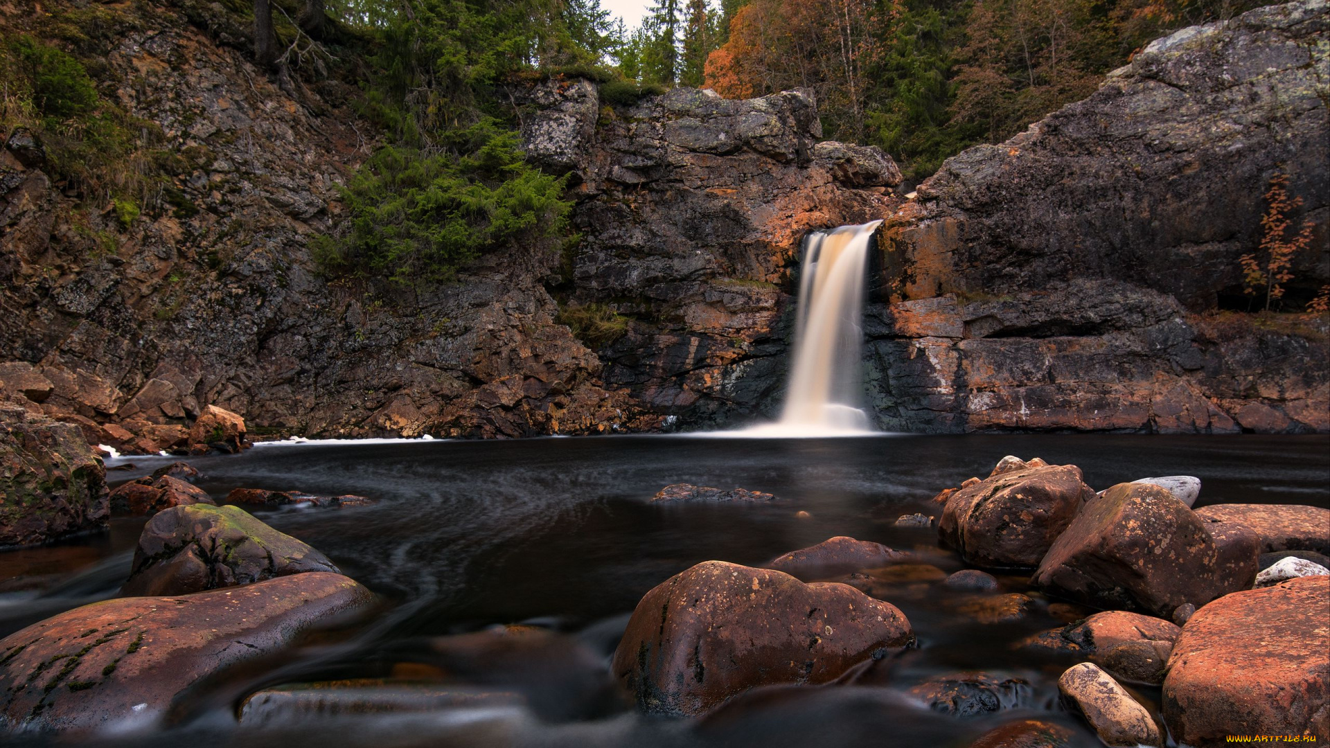 природа, водопады, вода, водопад, поток