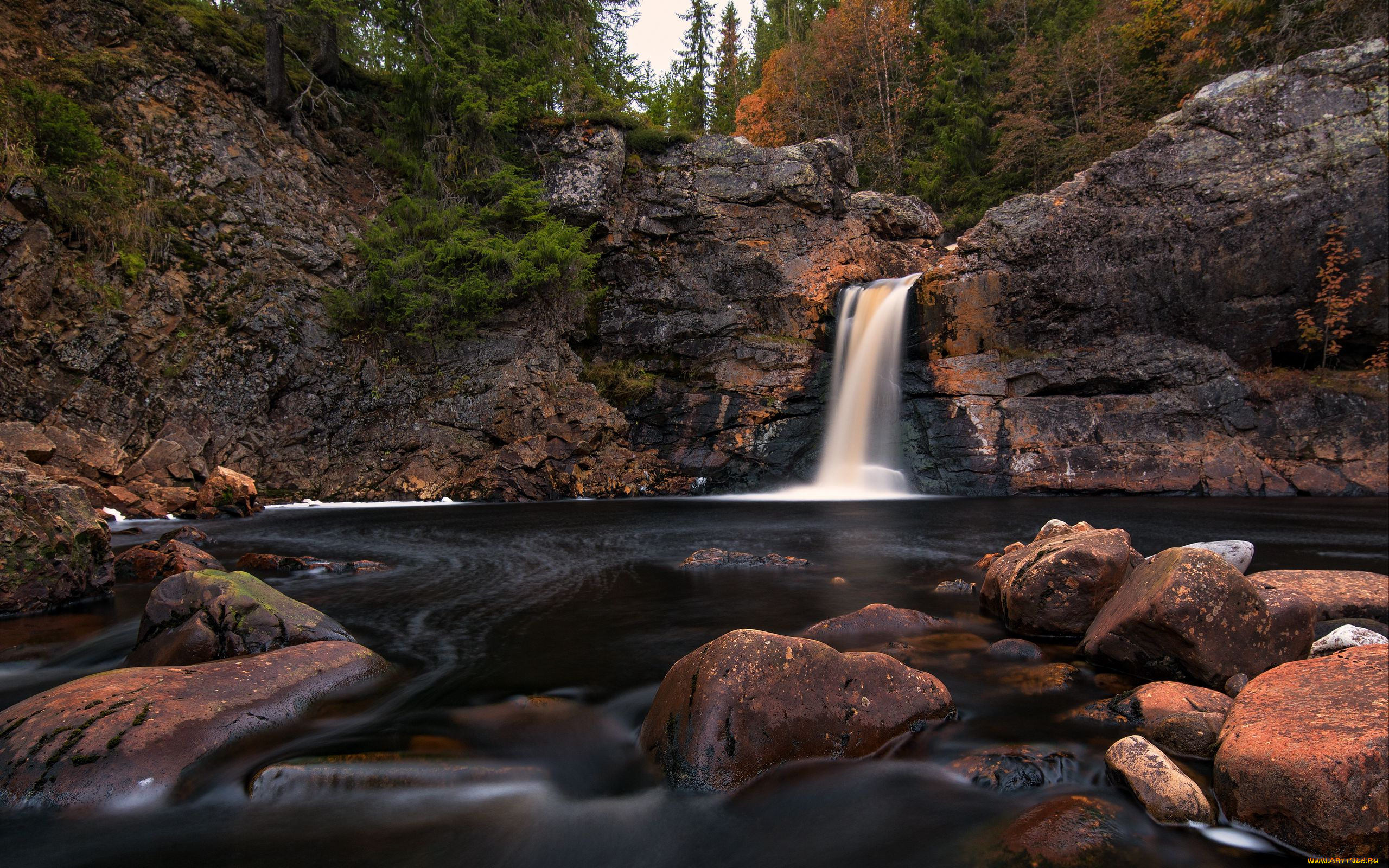природа, водопады, вода, водопад, поток
