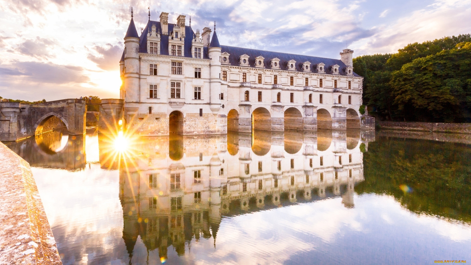 города, замок, шенонсо, , франция, chateau, de, chenonceau, france