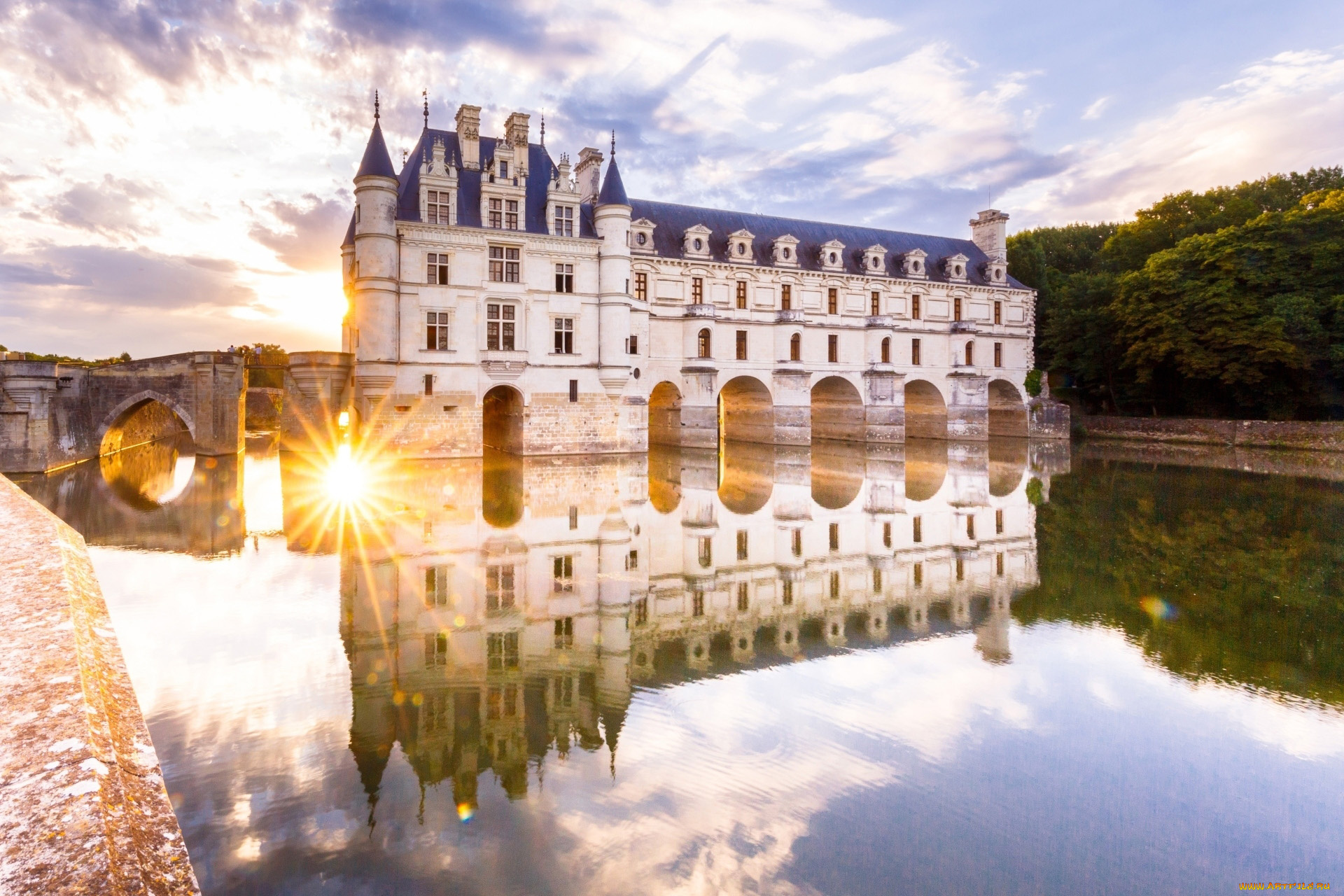 города, замок, шенонсо, , франция, chateau, de, chenonceau, france