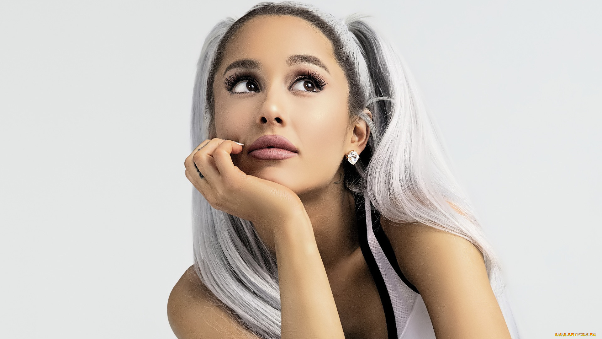 девушки, ariana, grande, блондинка, лицо
