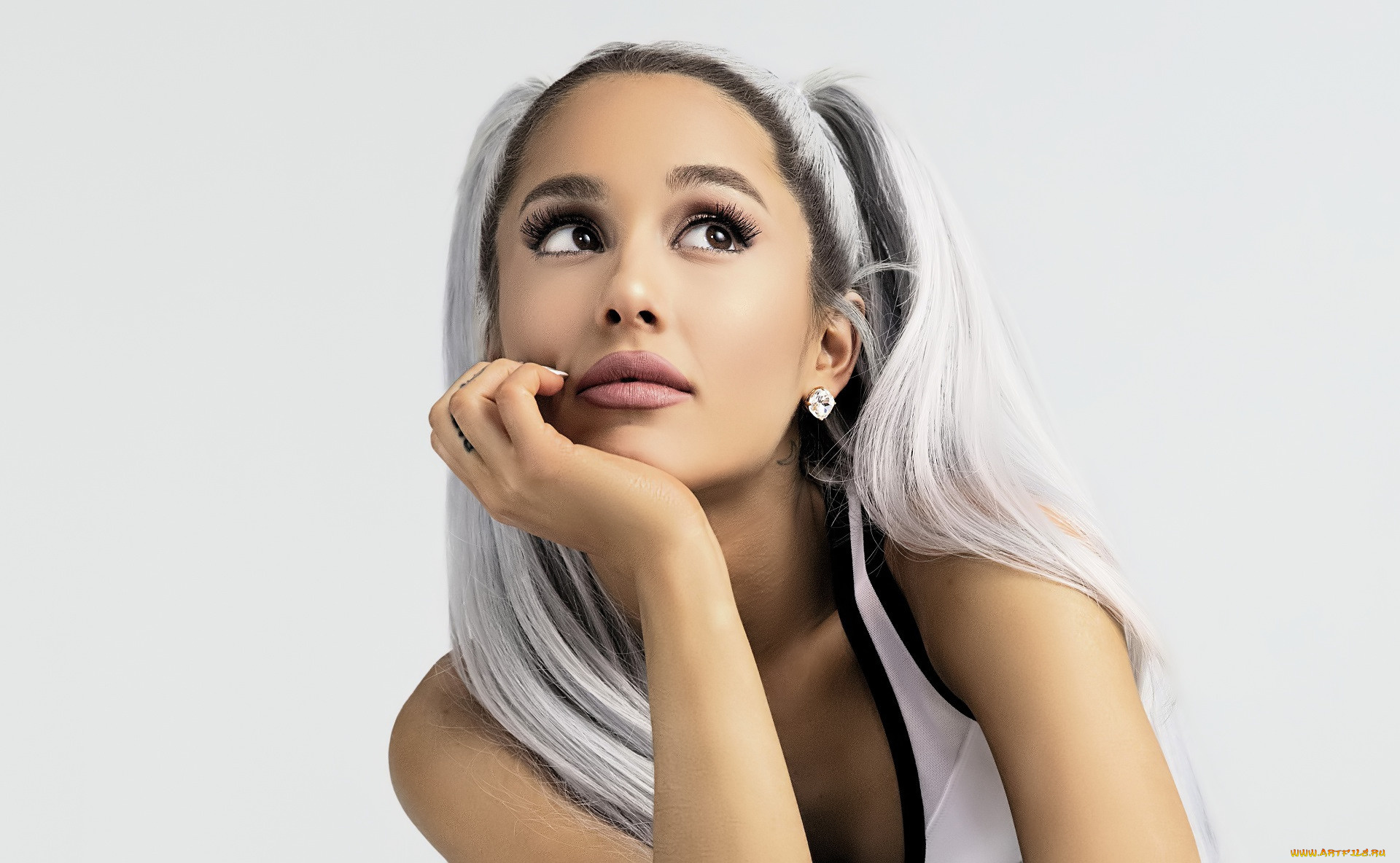 девушки, ariana, grande, блондинка, лицо