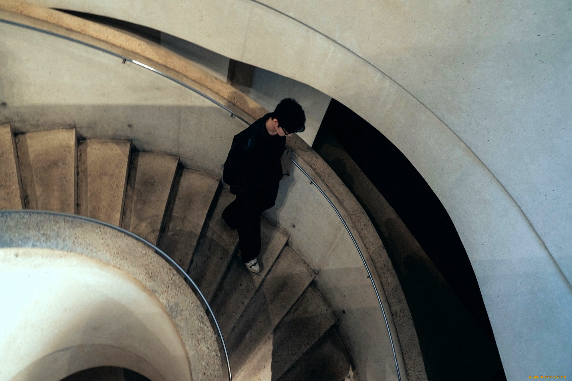 мужчины, xiao, zhan, актер, очки, лестница