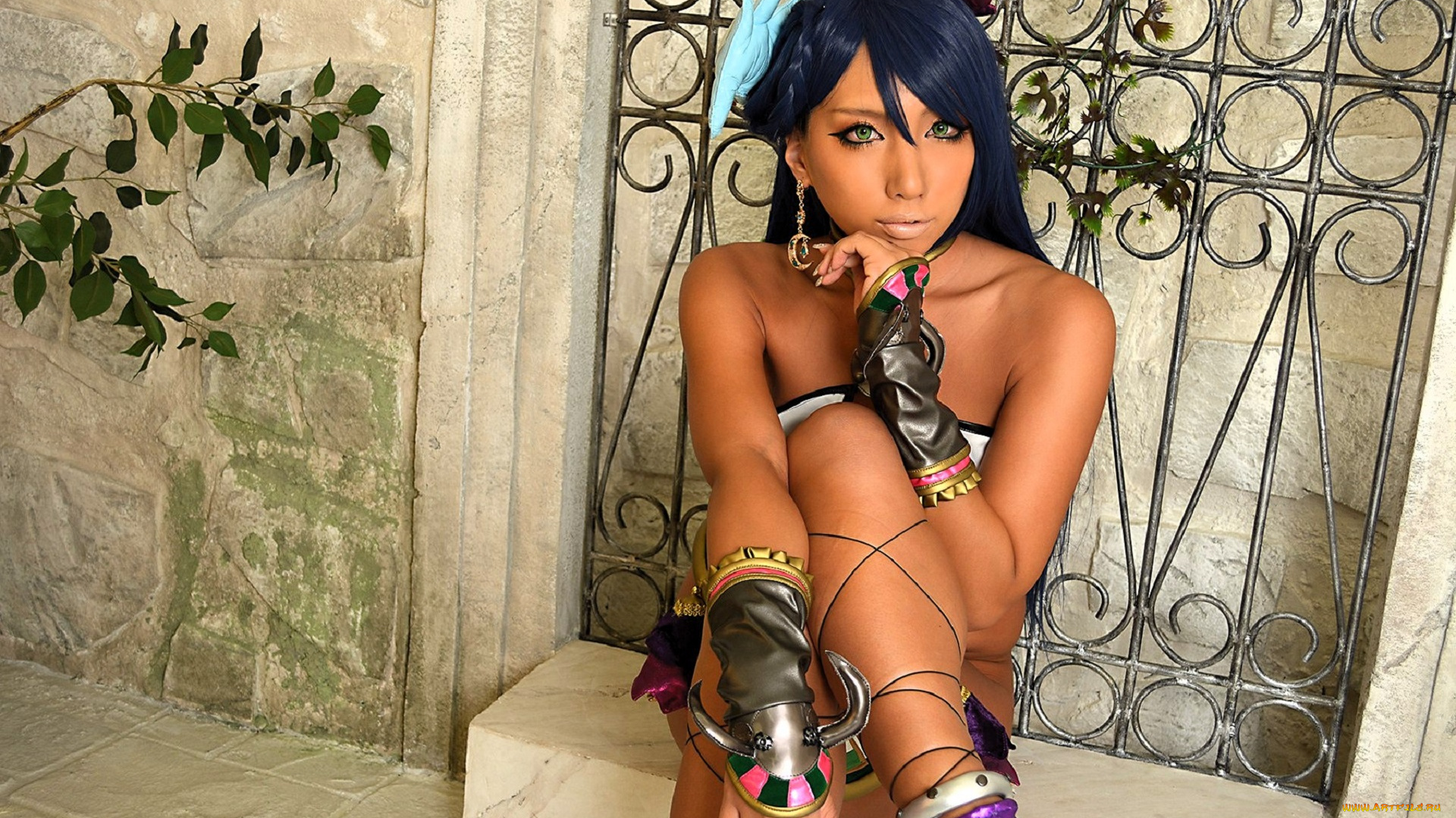 девушки, nonsummerjack, образ, косплей, наряд, костюм, украшения, решетка