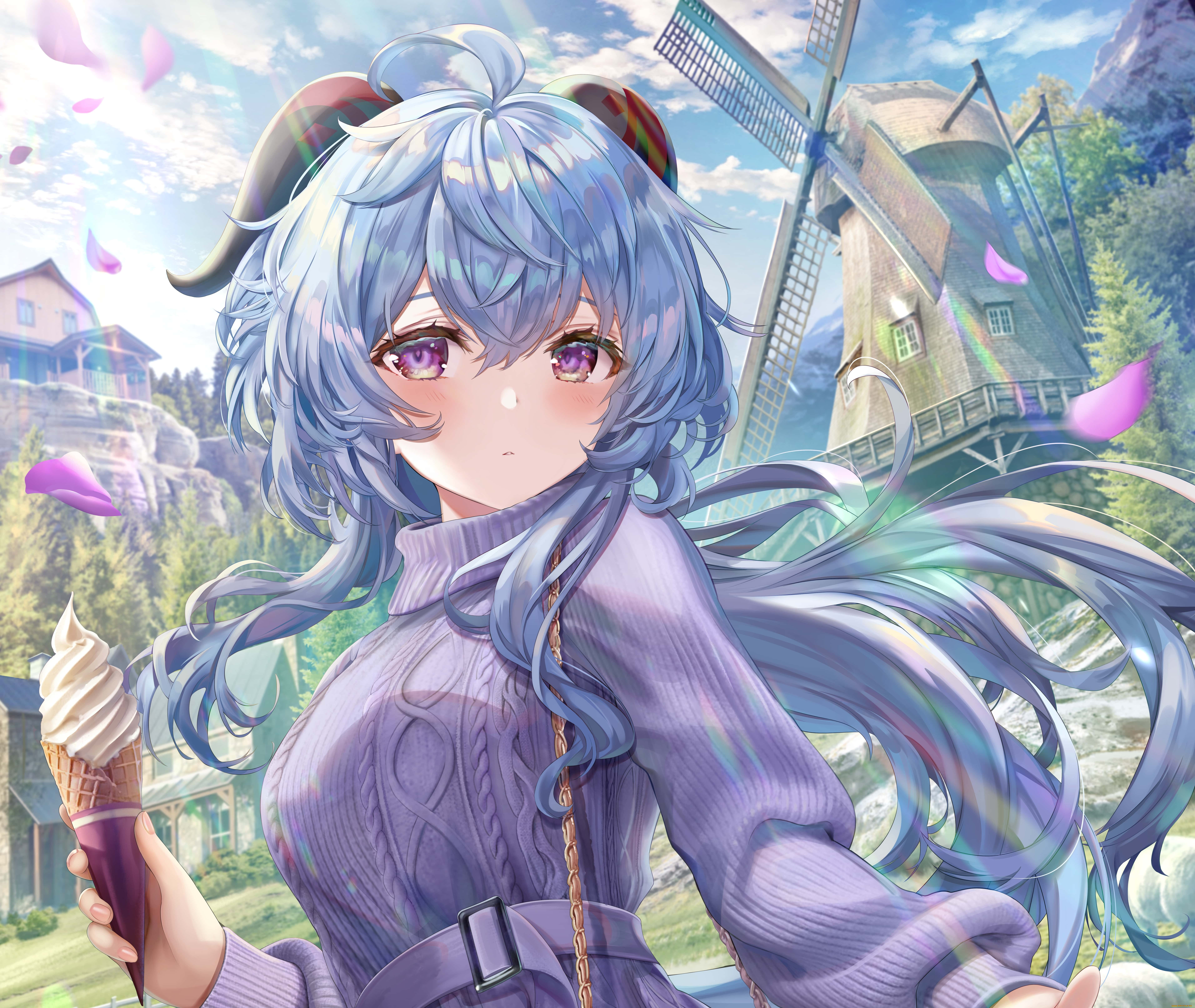 аниме, genshin, impact, девушка