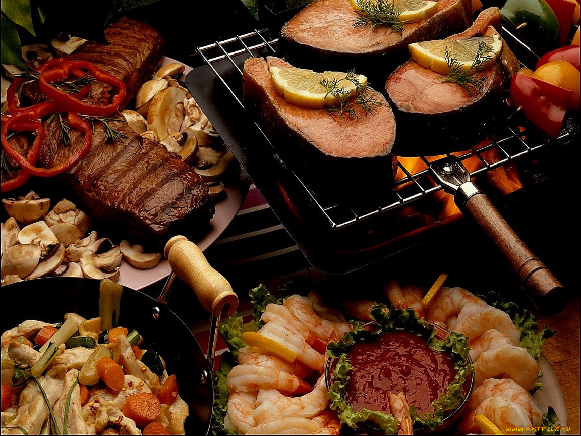 еда, рыбные, блюда, морепродуктами