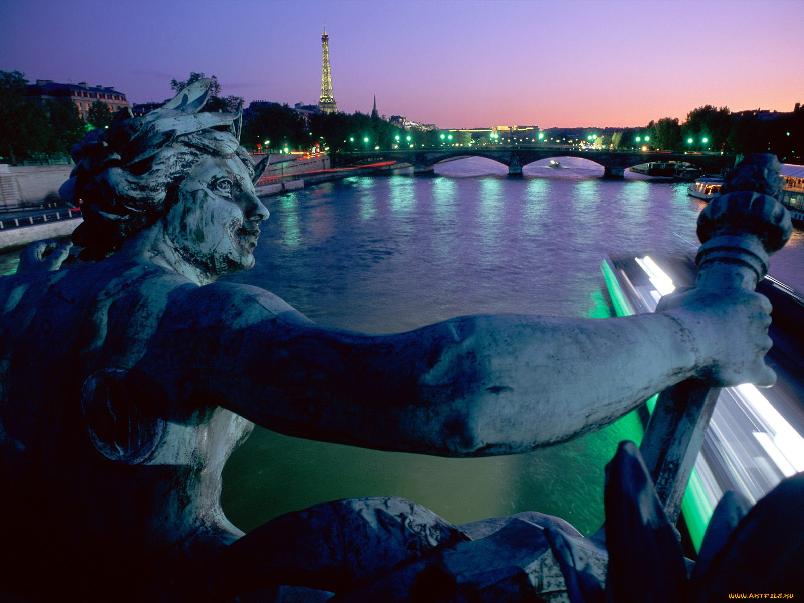 an, evening, in, paris, france, города, париж, франция