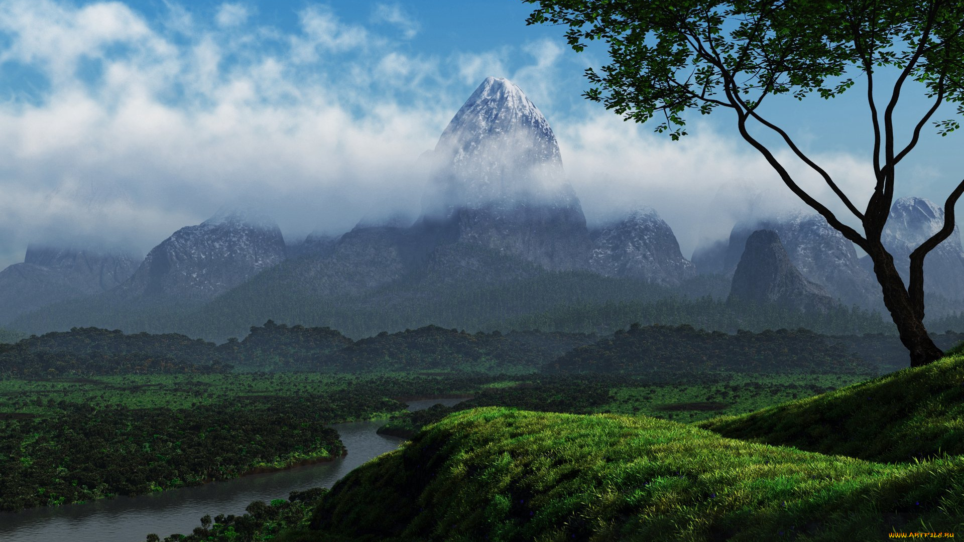 3д, графика, nature, landscape, природа