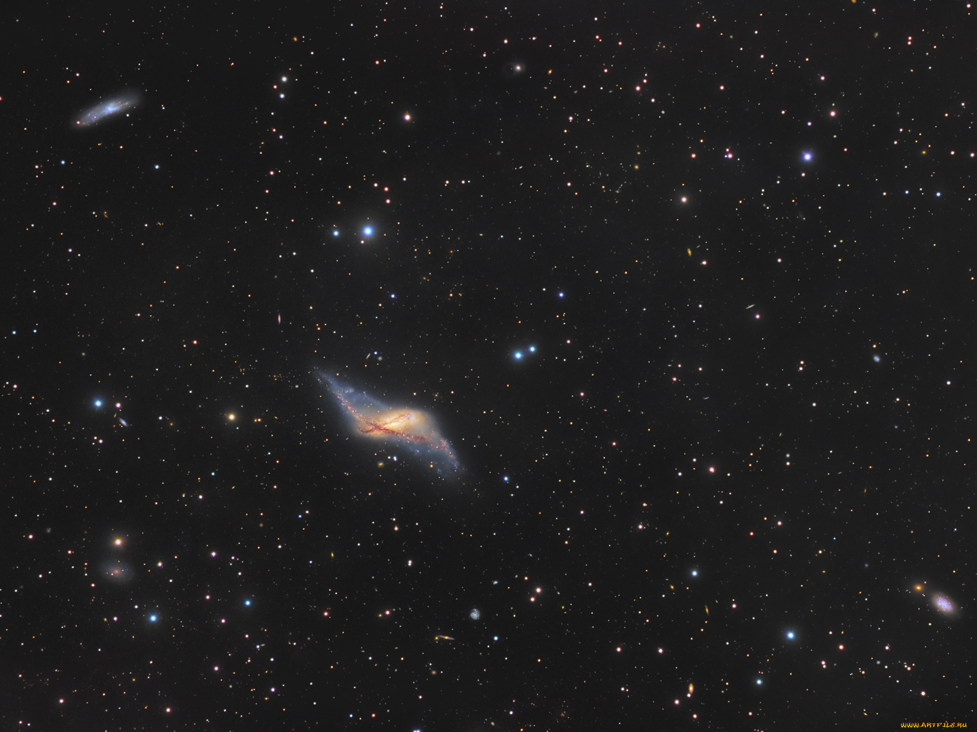 ngc660, космос, галактики, туманности