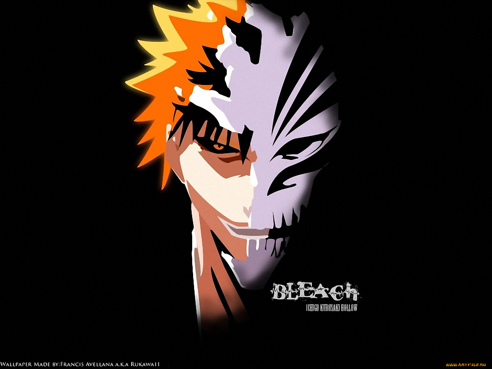аниме, bleach, ичиго, hollow
