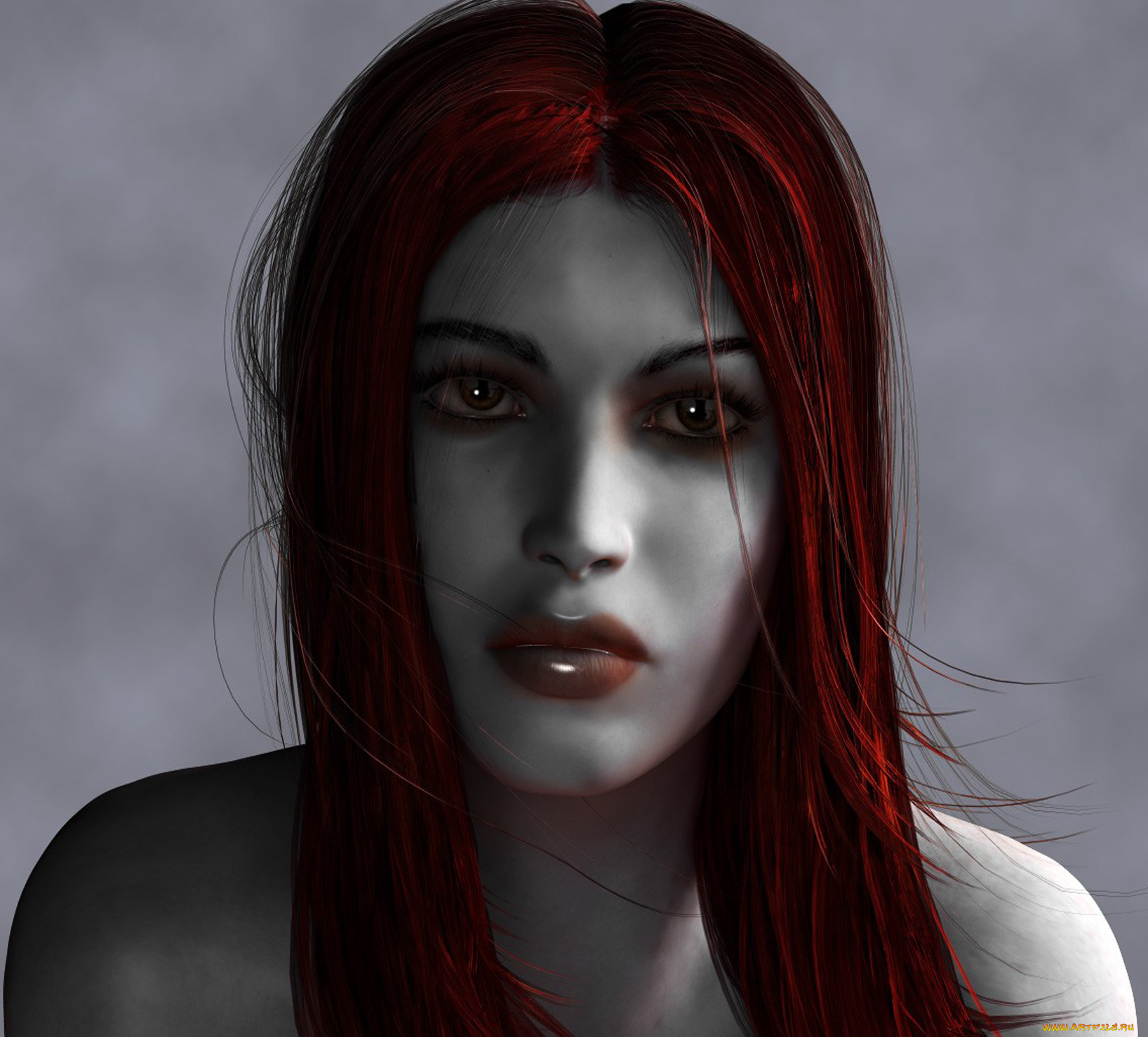 3д, графика, portraits, портрет, девушка, взгляд