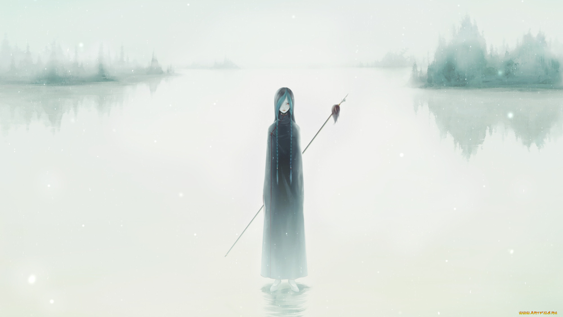 аниме, *unknown, другое, туман, девушка