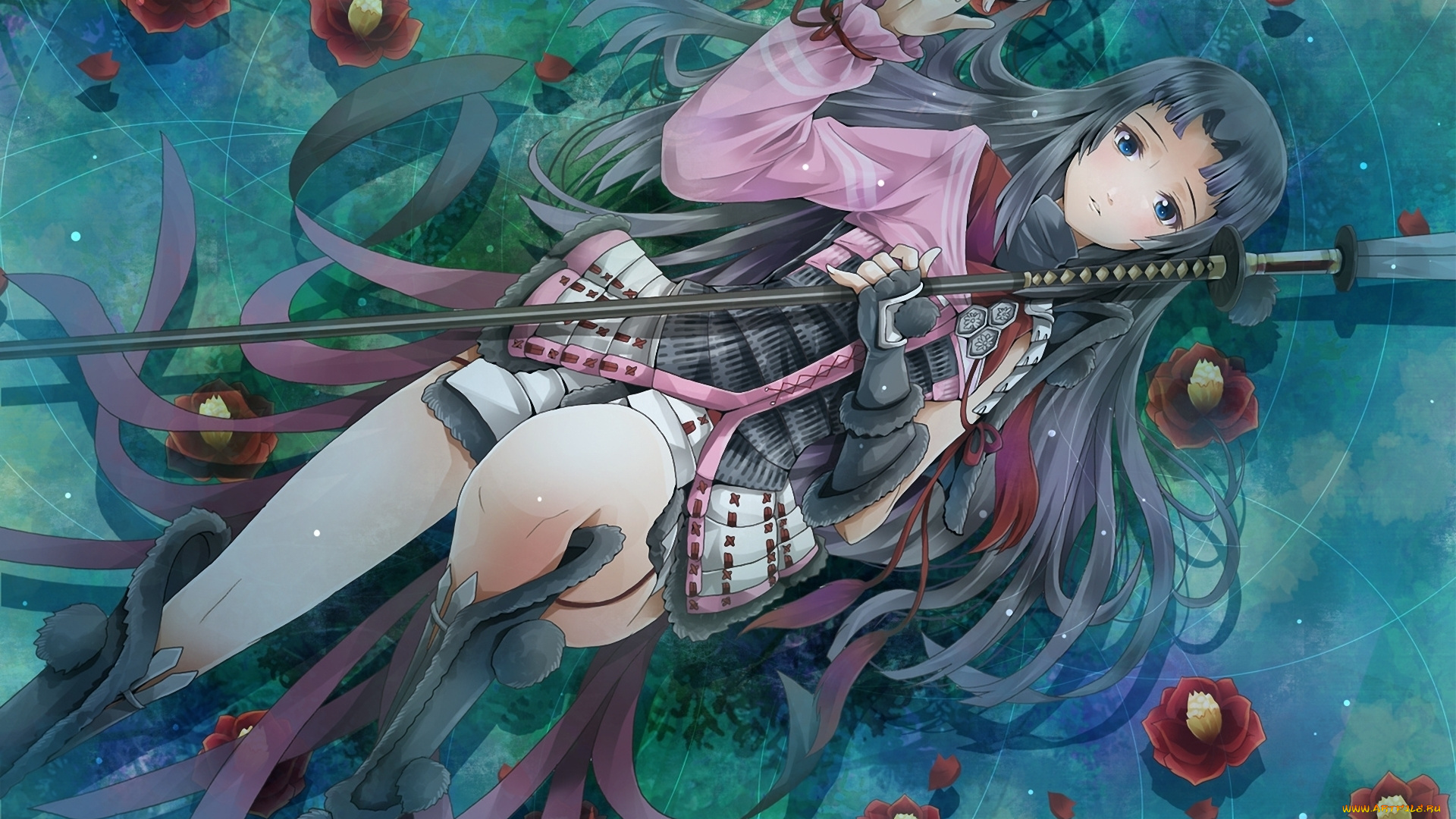 аниме, weapon, blood, technology, michii, yuuki, sengoku, basara, девушка, оружие, броня, копье