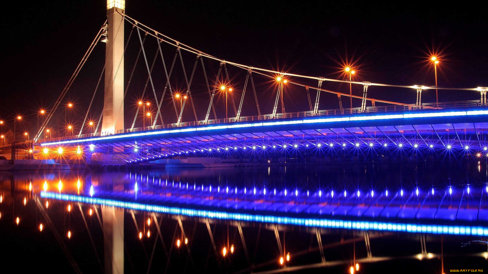 города, мосты, огни