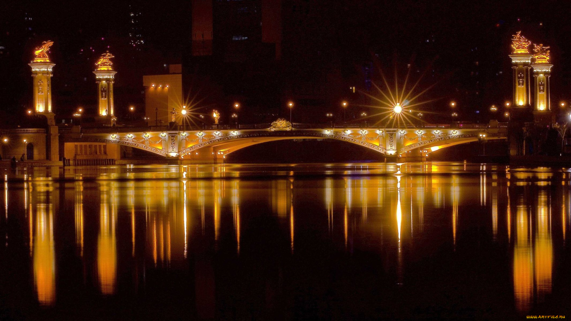 города, мосты, река