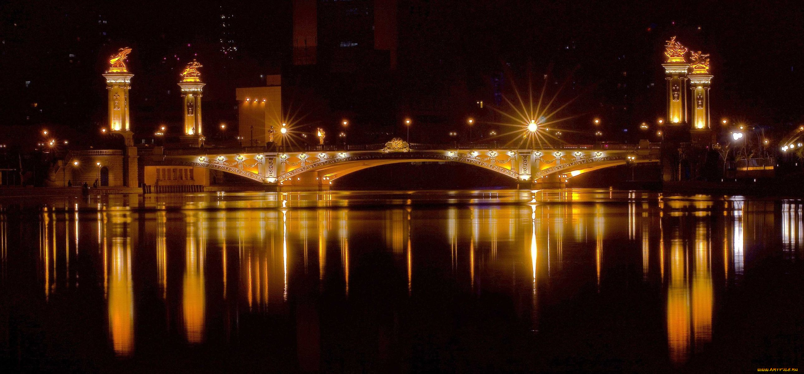 города, мосты, река