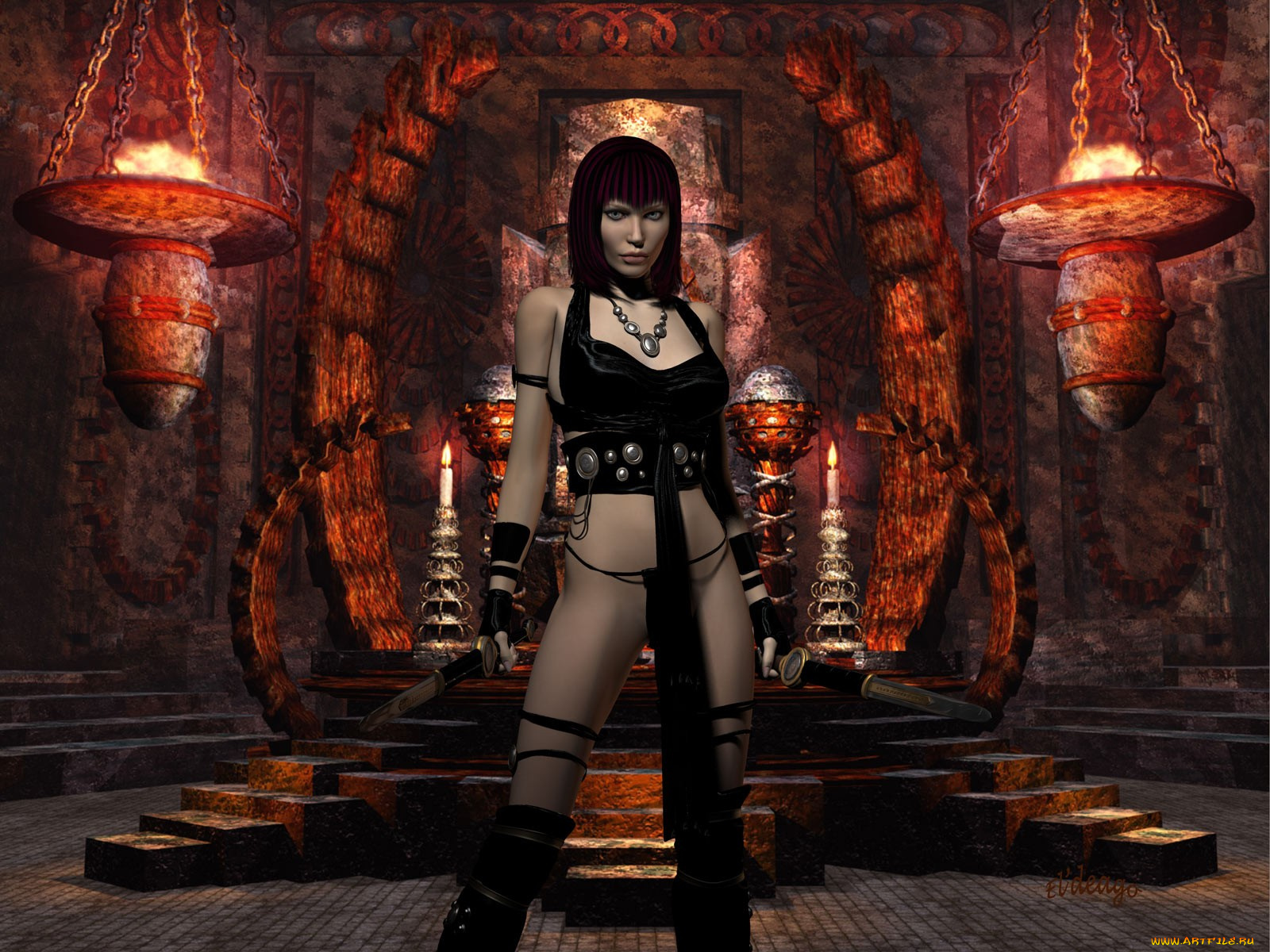 3д, графика, amazon, амазонки, lair, of, the, widow