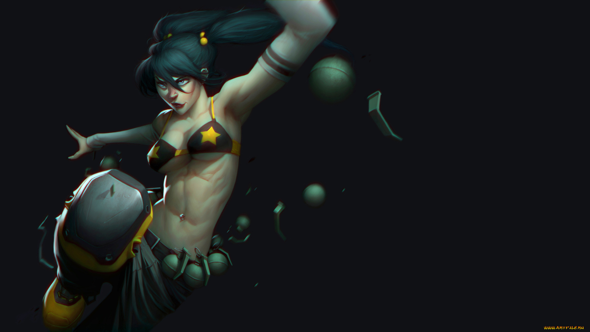 3д, графика, fantasy, фантазия, двушка, движение, гранаты, фон, grenatta