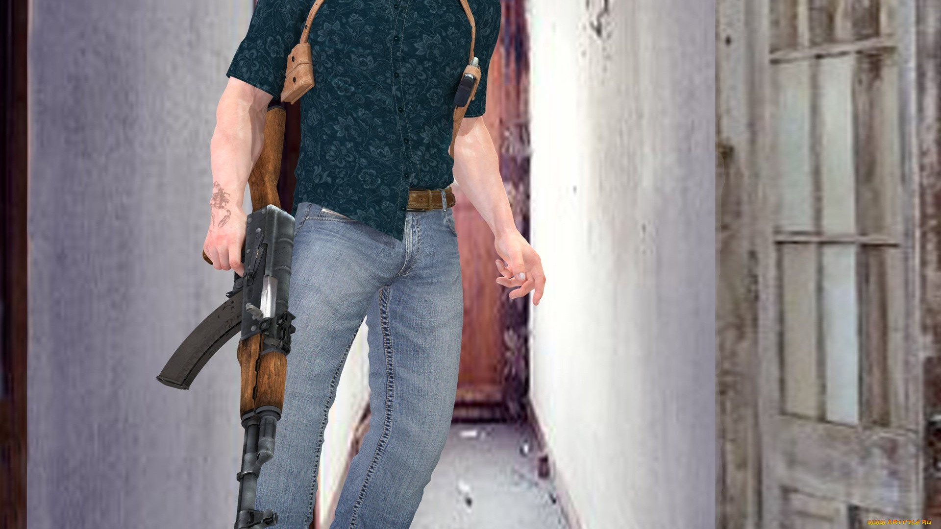 3д, графика, military, мужчина, оружие