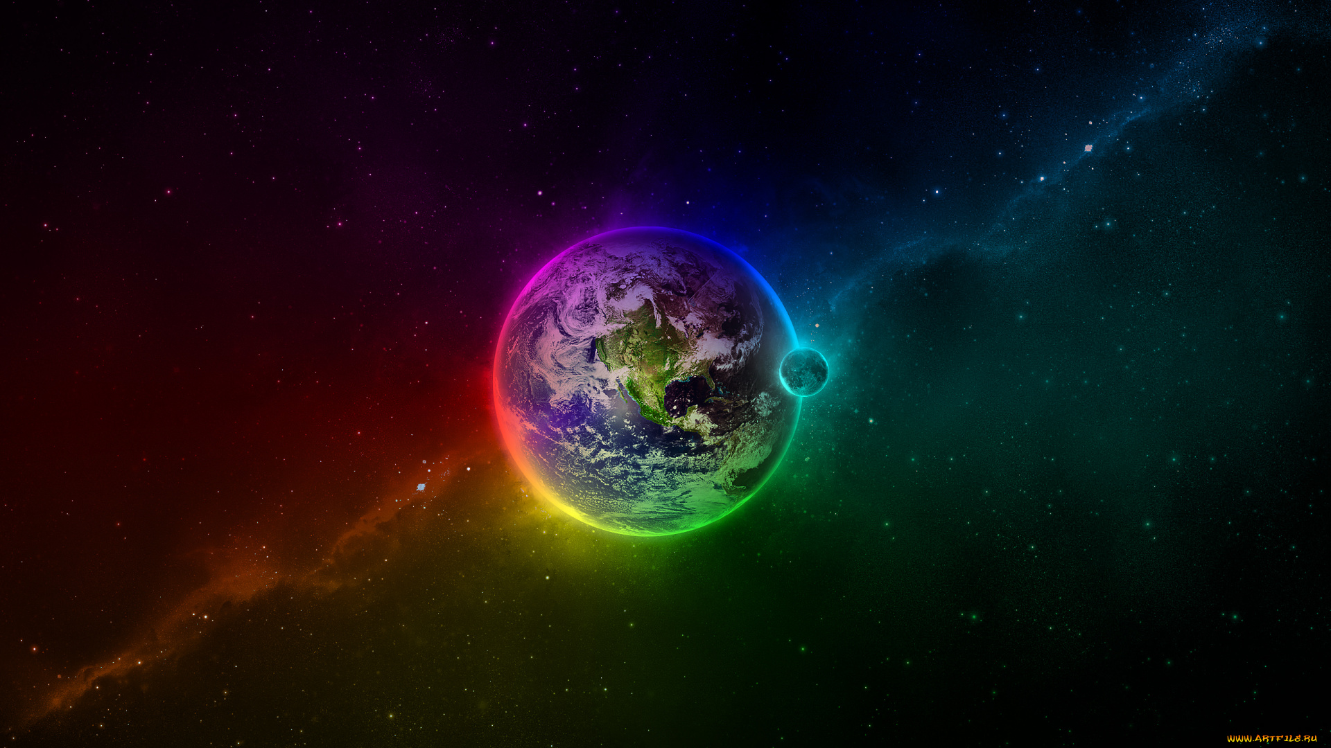 наша, планета, космос, арт, луна