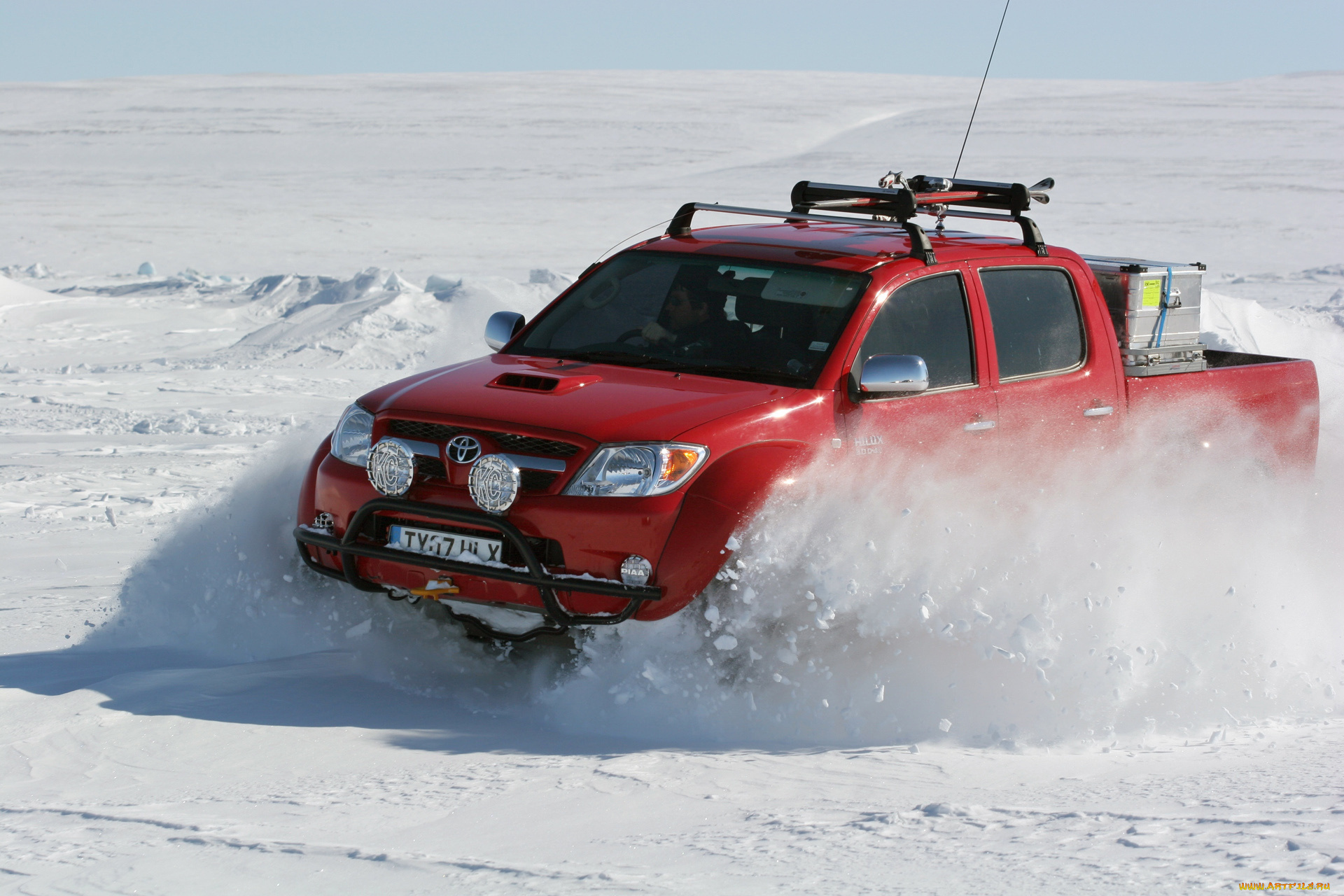 автомобили, toyota, arctic, trucks, зима, снег, red, north, pole, северный, полюс, hilux