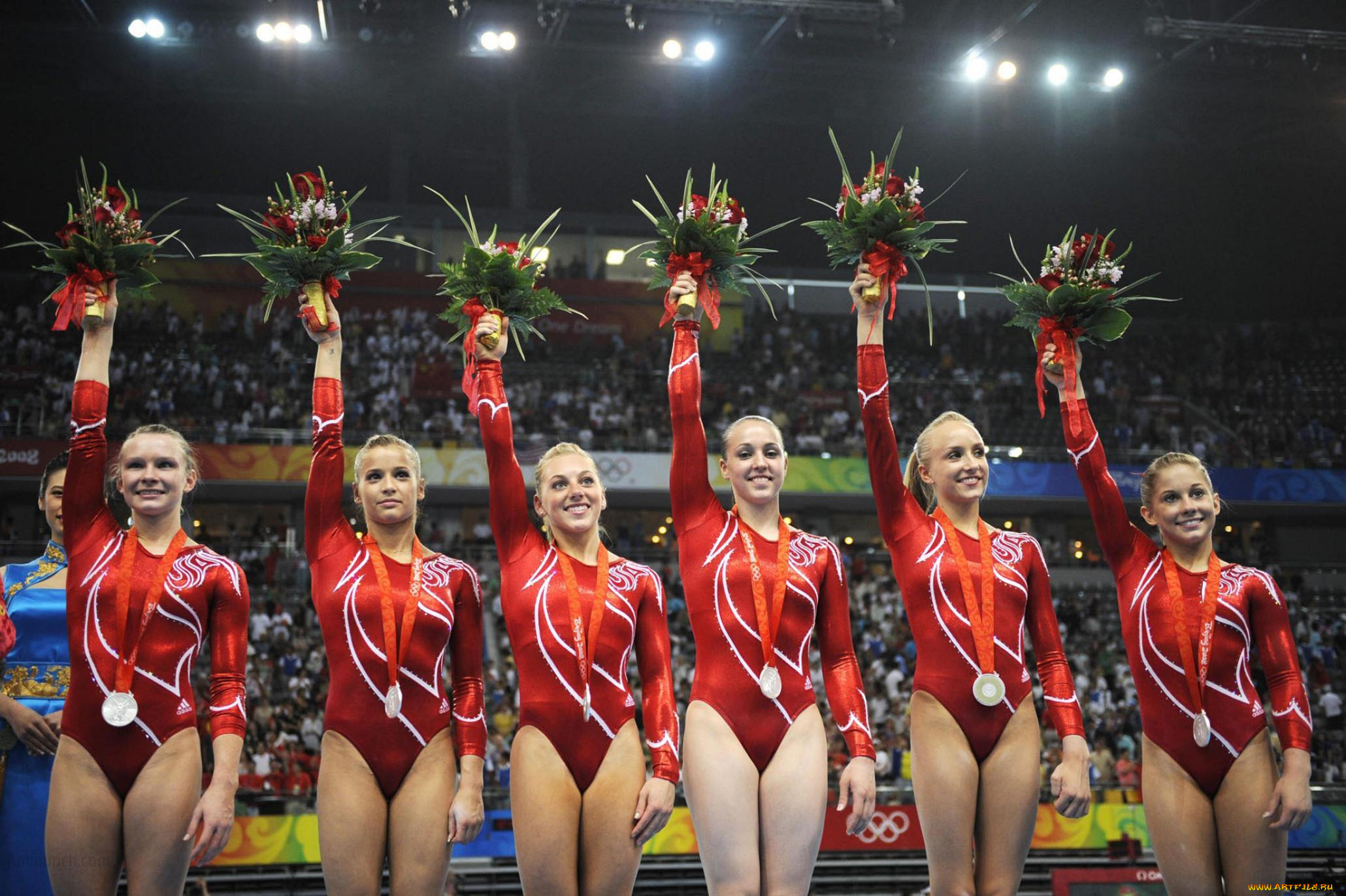 спорт, гимнастика, девушки, награды