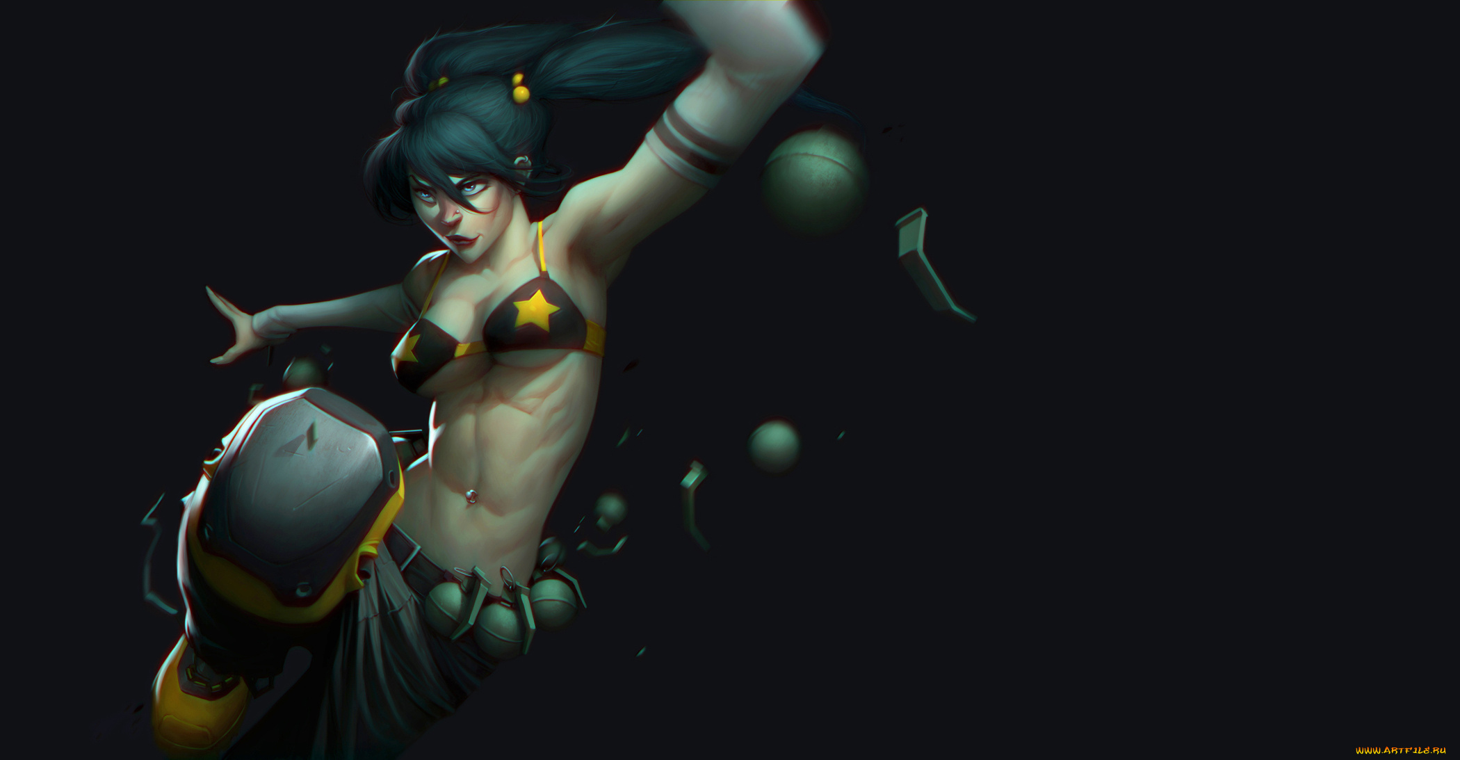 3д, графика, fantasy, фантазия, двушка, движение, гранаты, фон, grenatta