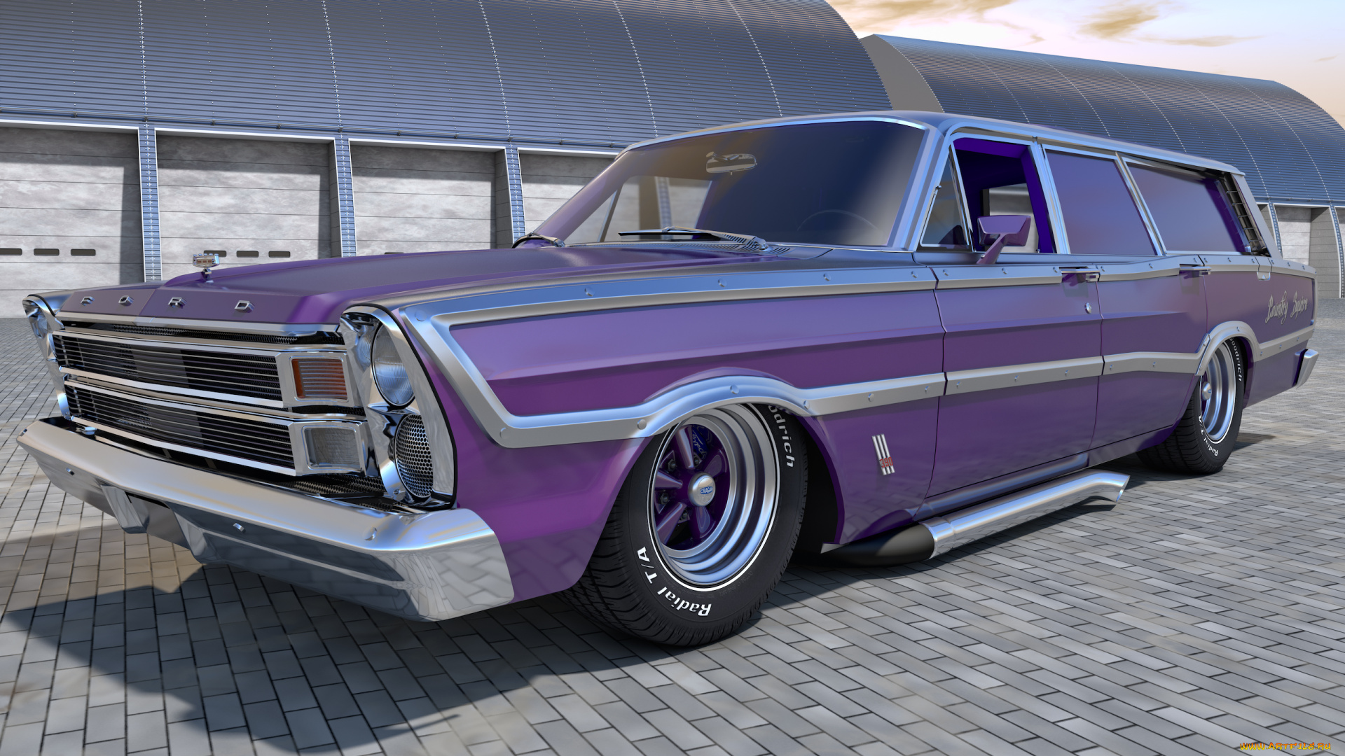 автомобили, 3д, squire, country, ford, 1966