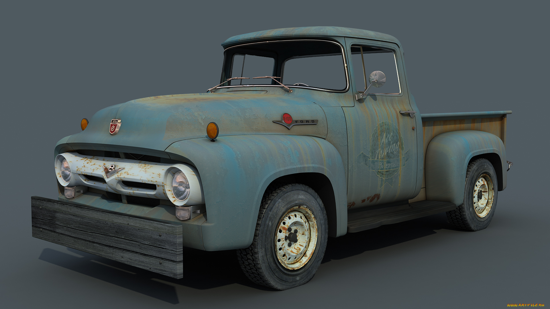автомобили, 3д, wip, wrecker, 02, f100, ford