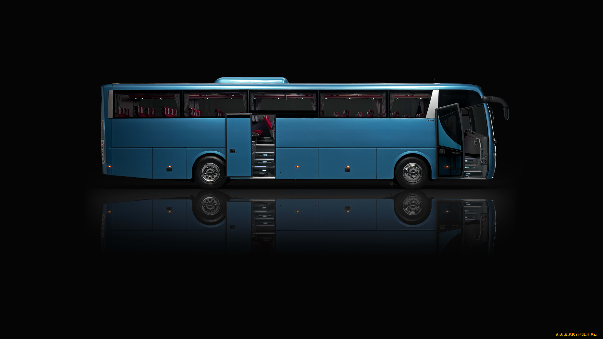 автомобили, автобусы, черный, фон, автобус