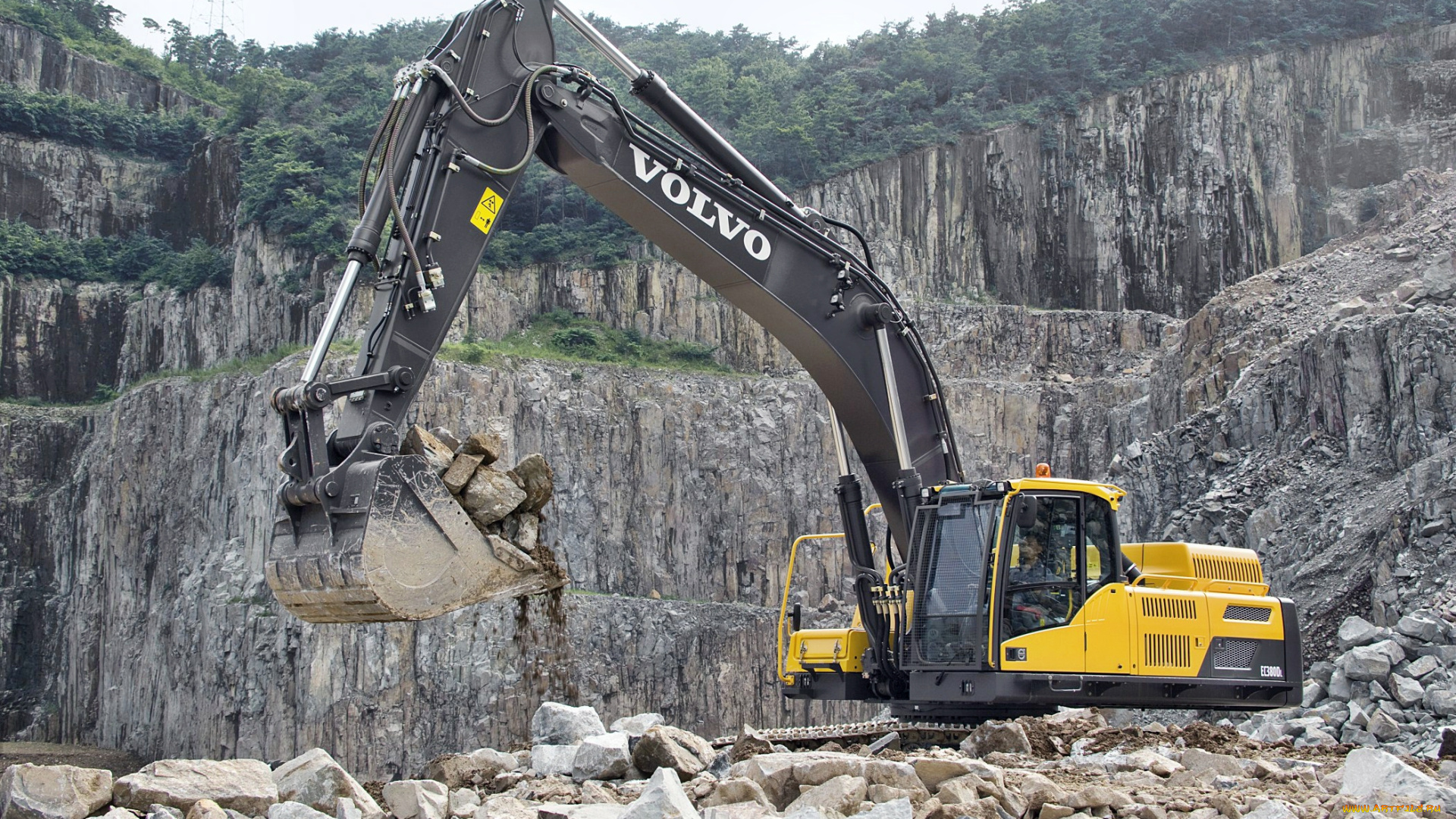 volvo, ec380d, hydraulic, excavator, техника, экскаваторы, карьер, экскаватор, камни