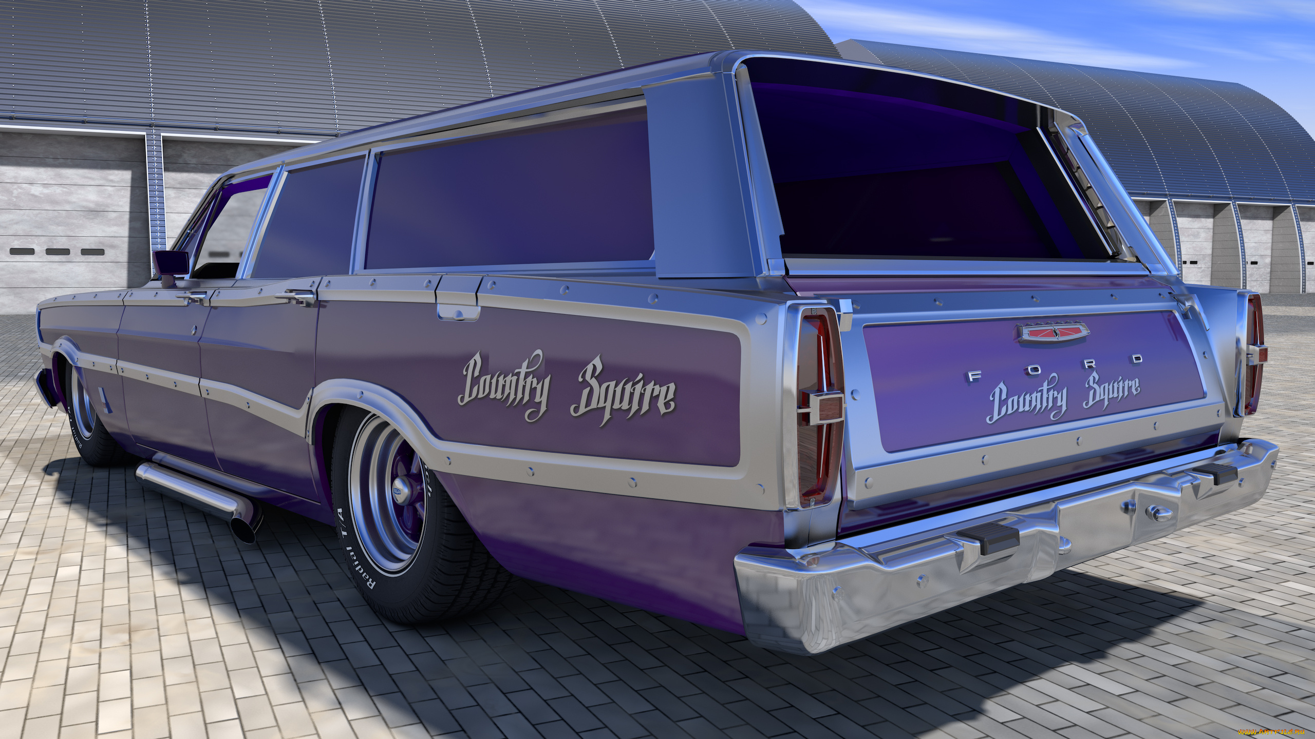 автомобили, 3д, 1966, squire, country, ford