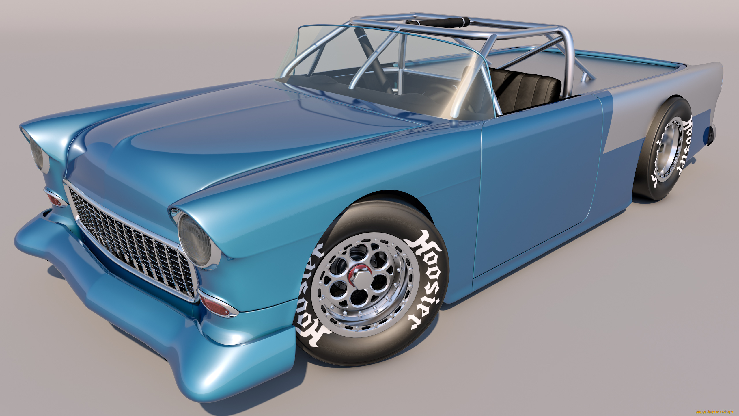 автомобили, 3д, nomad, custom, bel, air, chevrolet, 1955