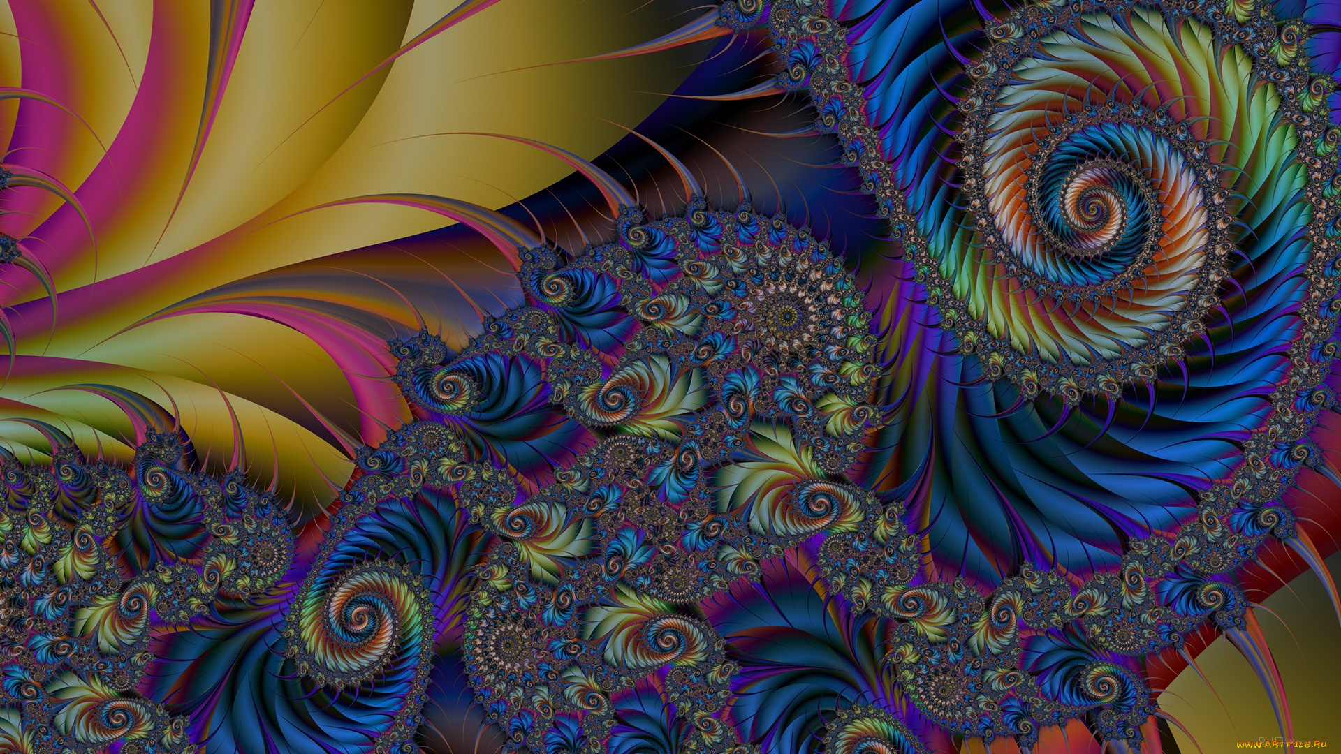 3д, графика, фракталы, , fractal, узор, цвета, фон