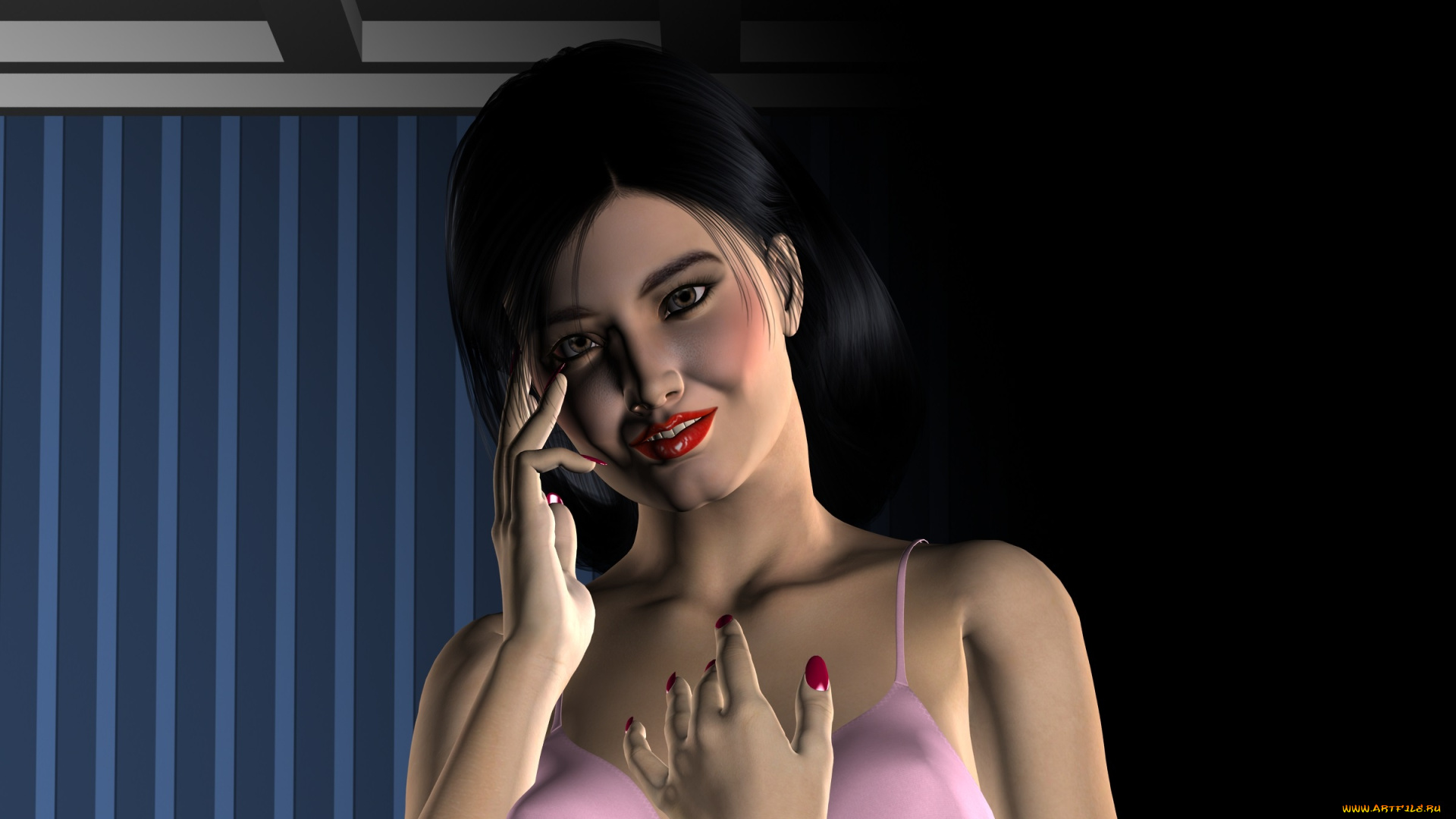 3д, графика, портрет, , portraits, девушка, улыбка, фон, взгляд