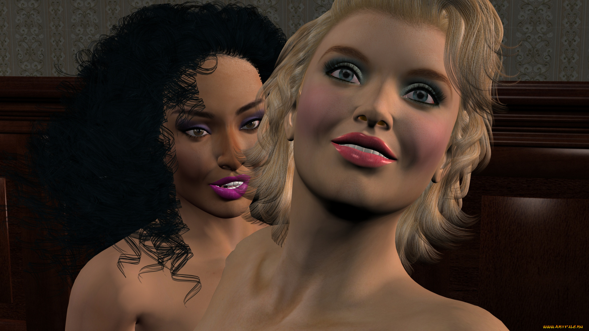 3д, графика, портрет, , portraits, фон, взгляд, девушки