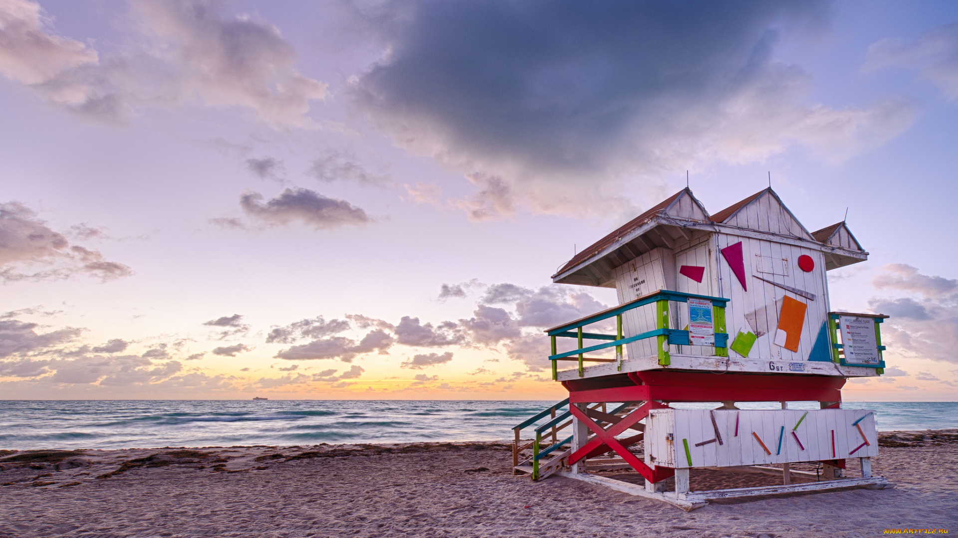природа, побережье, будка, пляж, океан